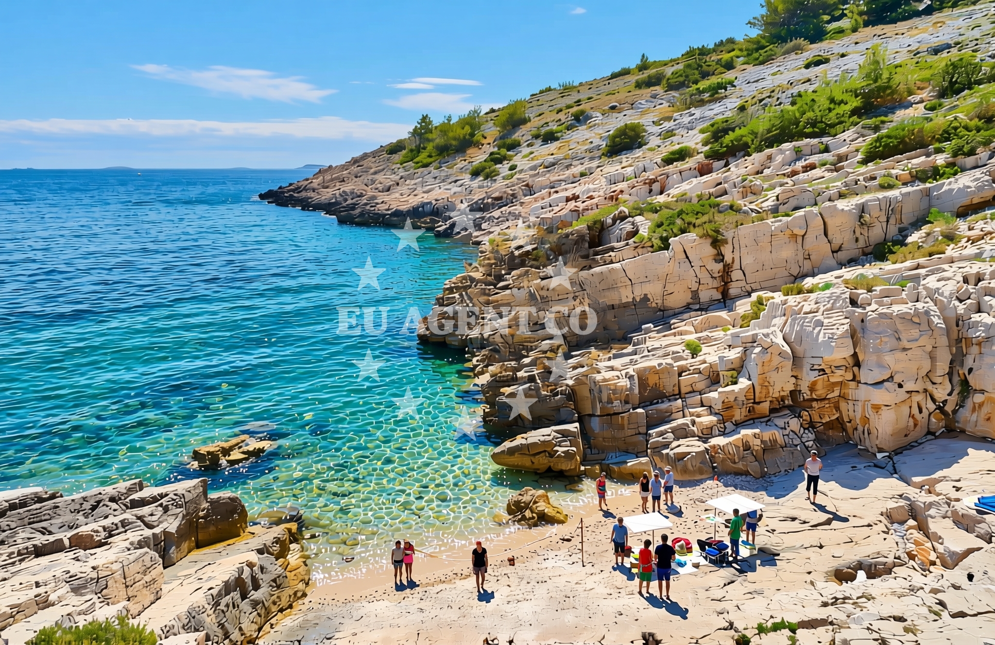 Overview of Balun, Žirje (Žirje) Beach in Balun