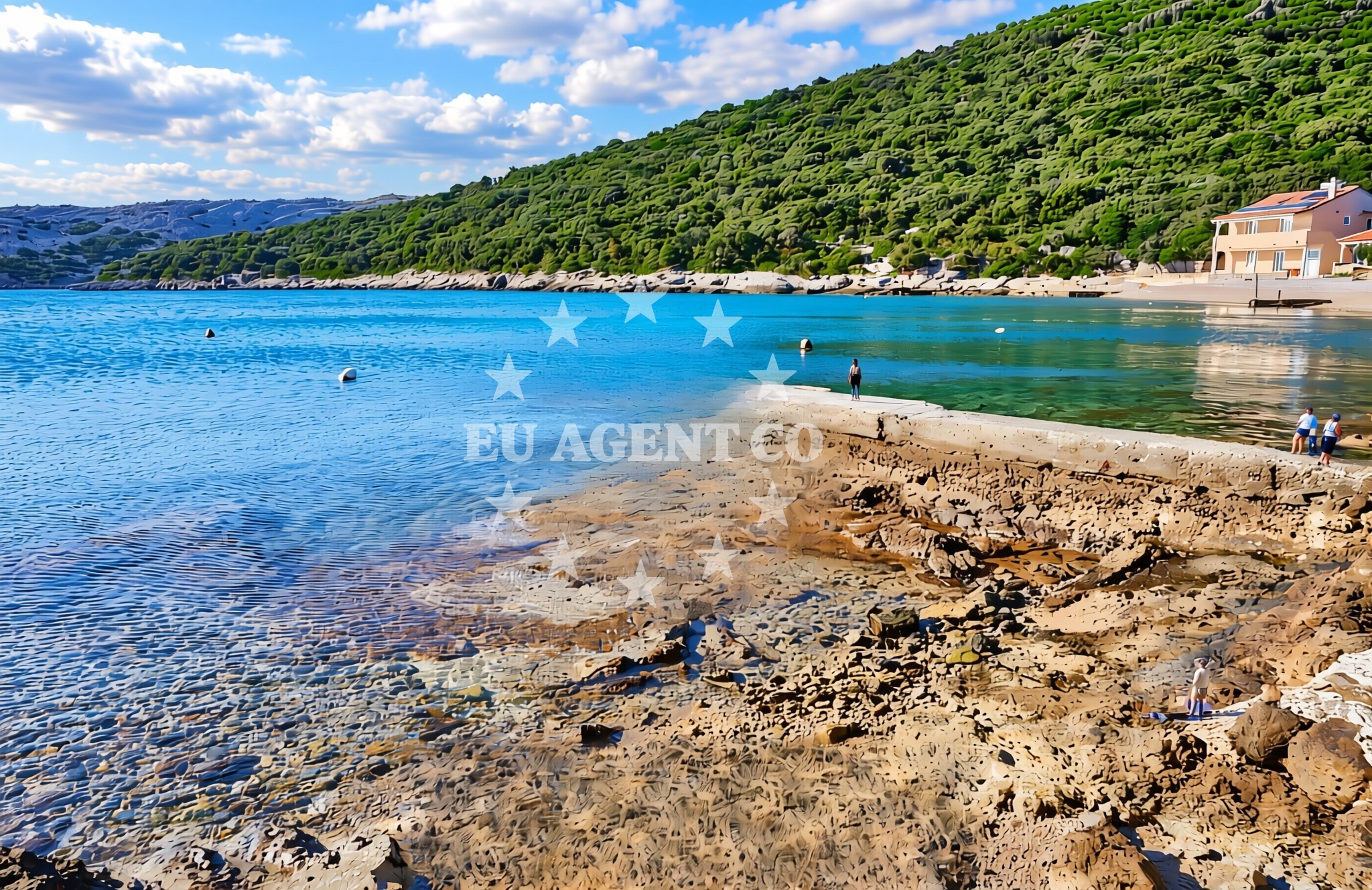 Shoreline and swimming area at Baneštrovica, Ustrine (Cres) Beach in Baneštrovica