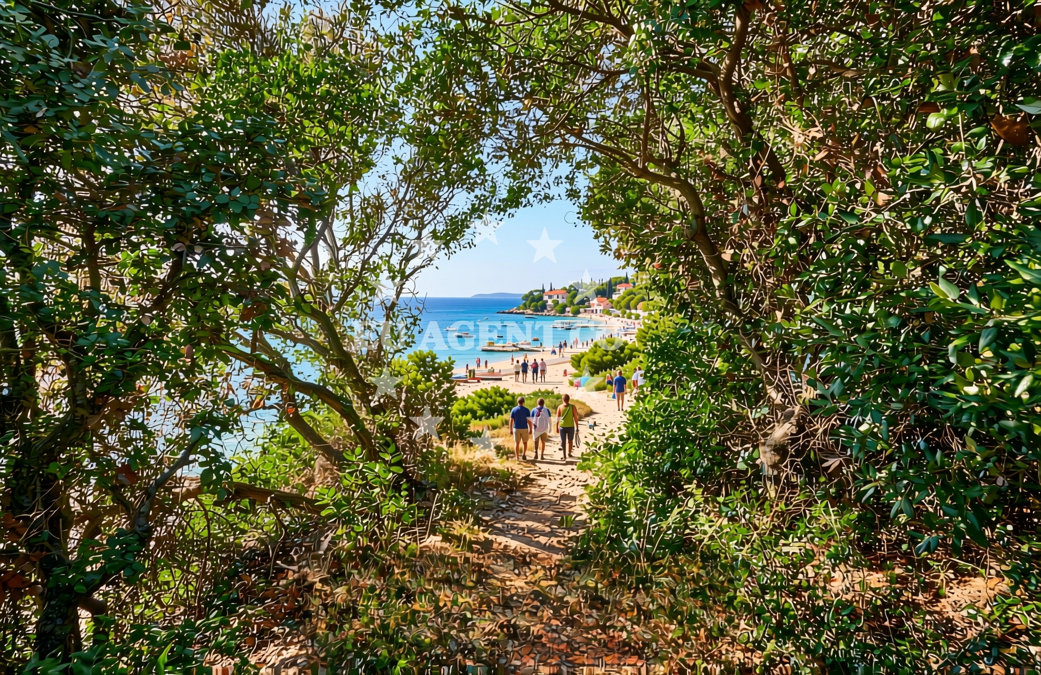 Sea and coastal view of Baneštrovica, Ustrine (Cres) Beach in Baneštrovica