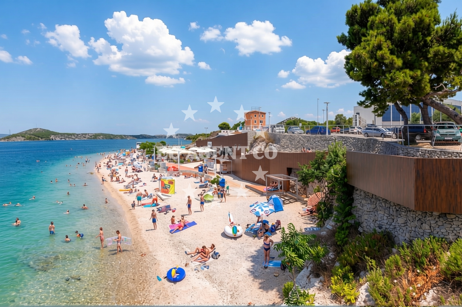 Shoreline and swimming area at Banj beach in 2 Ulica Primorske čete, Šibenik