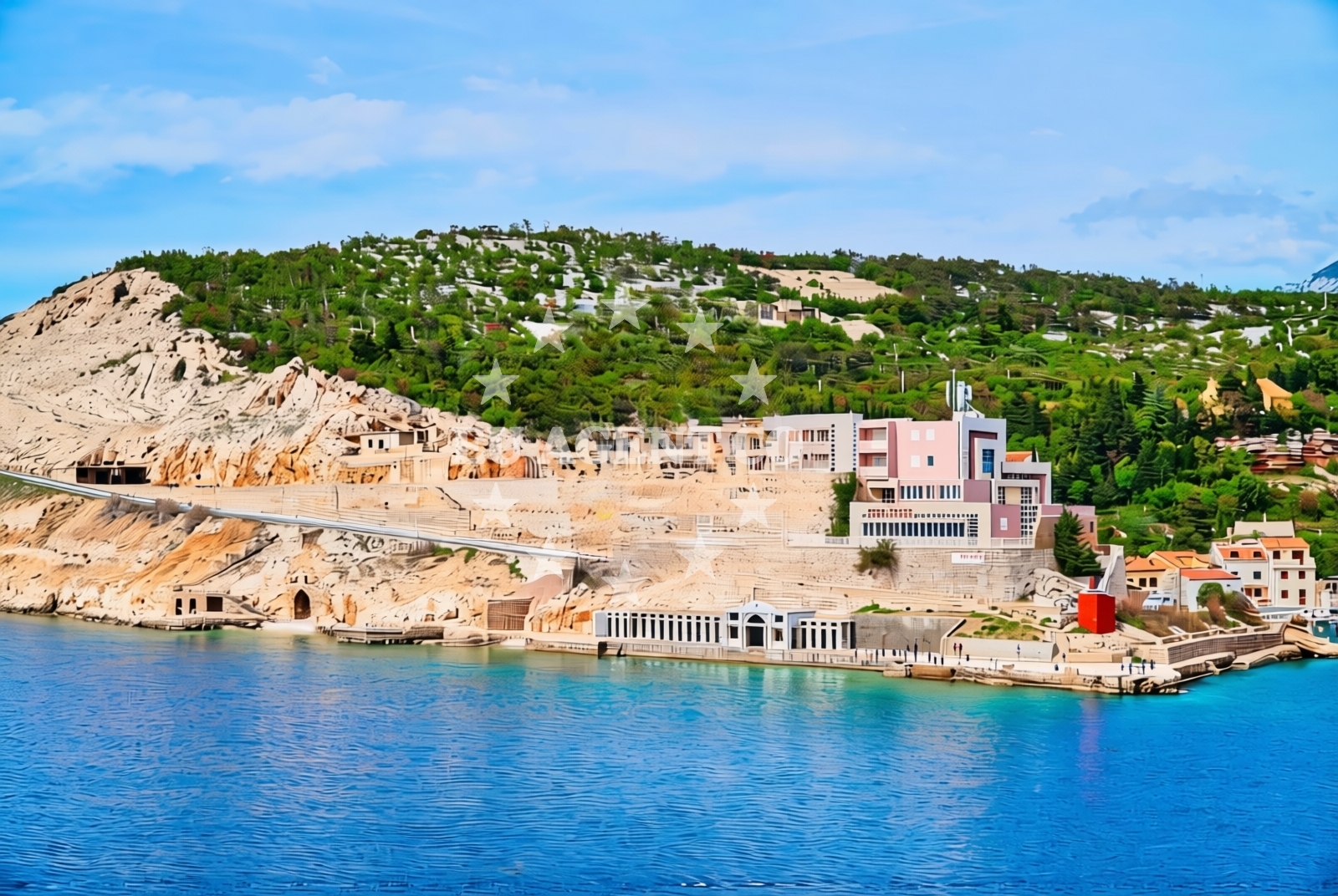 Shoreline and swimming area at Banja, Jablanac Beach in Banja