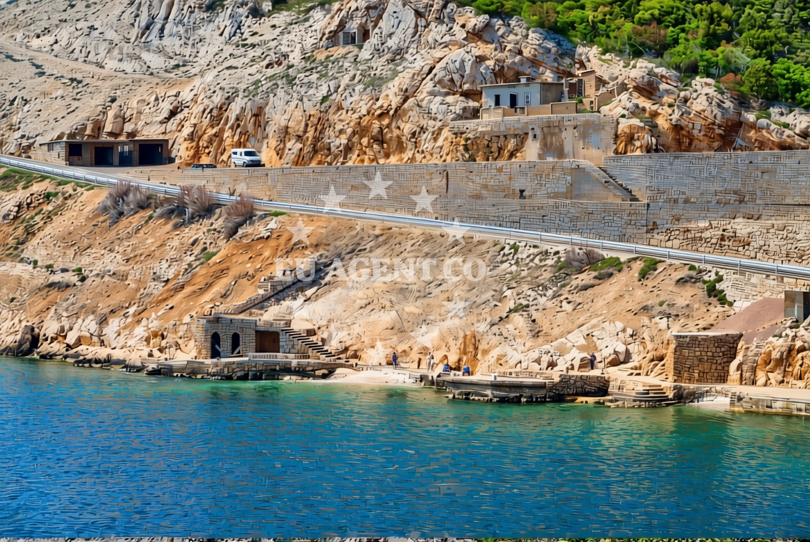 Sea and coastal view of Banja, Jablanac Beach in Banja