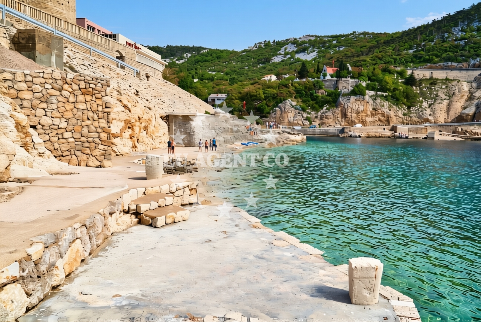 Beach facilities and surroundings at Banja, Jablanac Beach in Banja