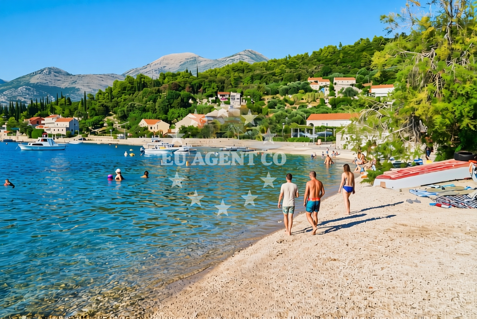 Sea and coastal view of Banja jug, Slano Beach in Banja jug