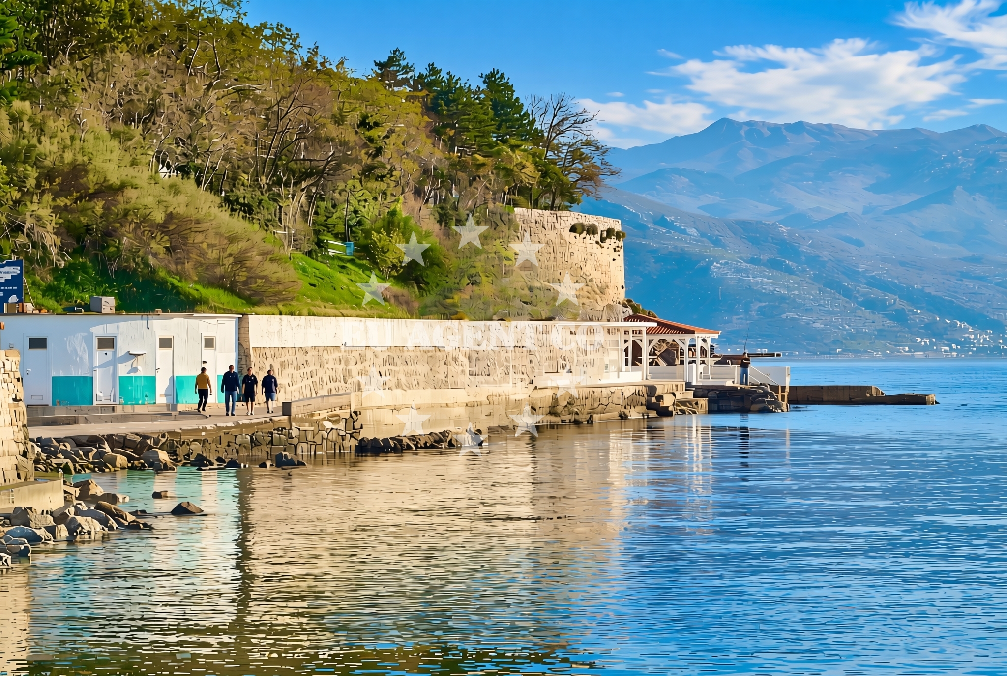 Shoreline and swimming area at Banja, Senj Beach in Banja
