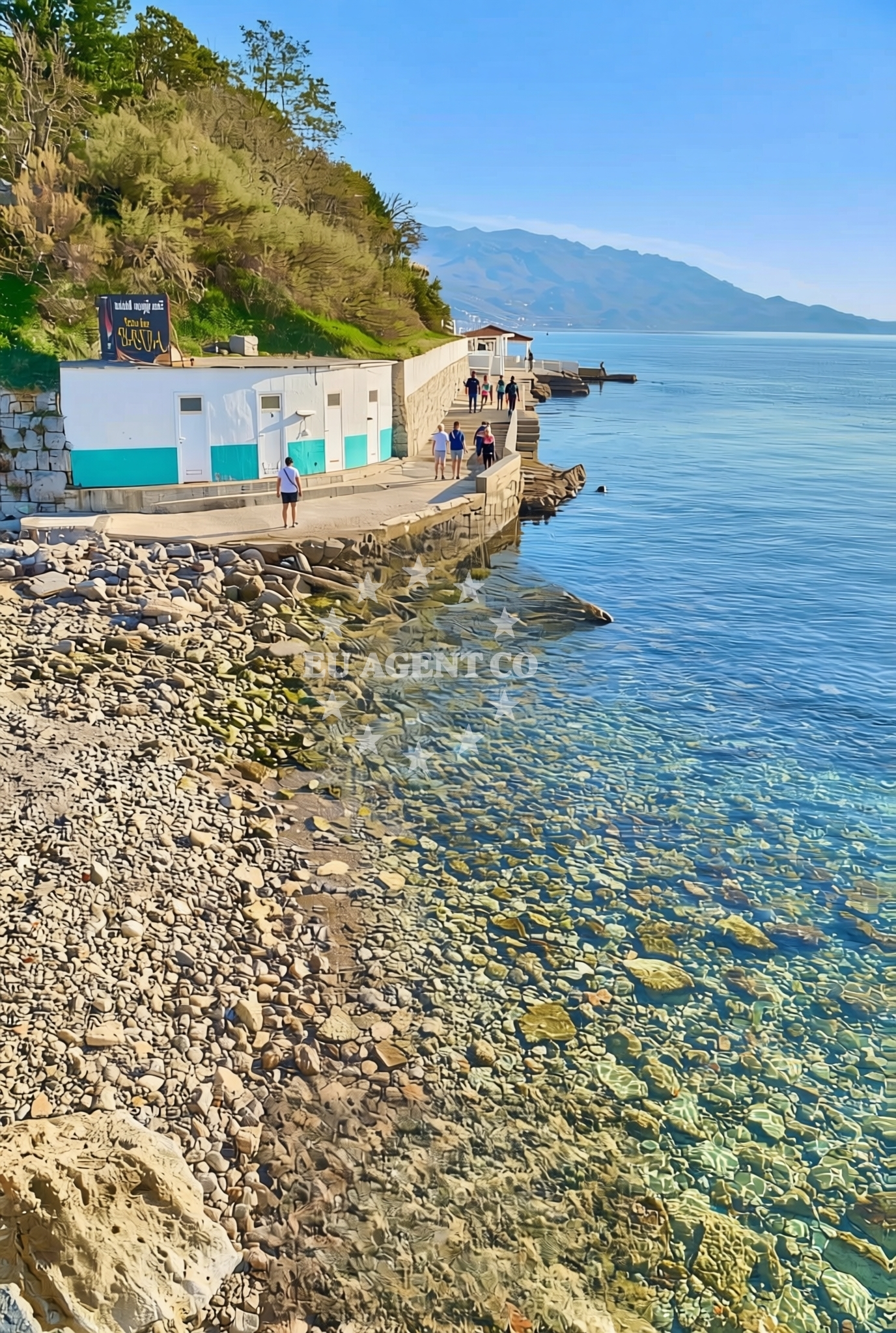 Sea and coastal view of Banja, Senj Beach in Banja