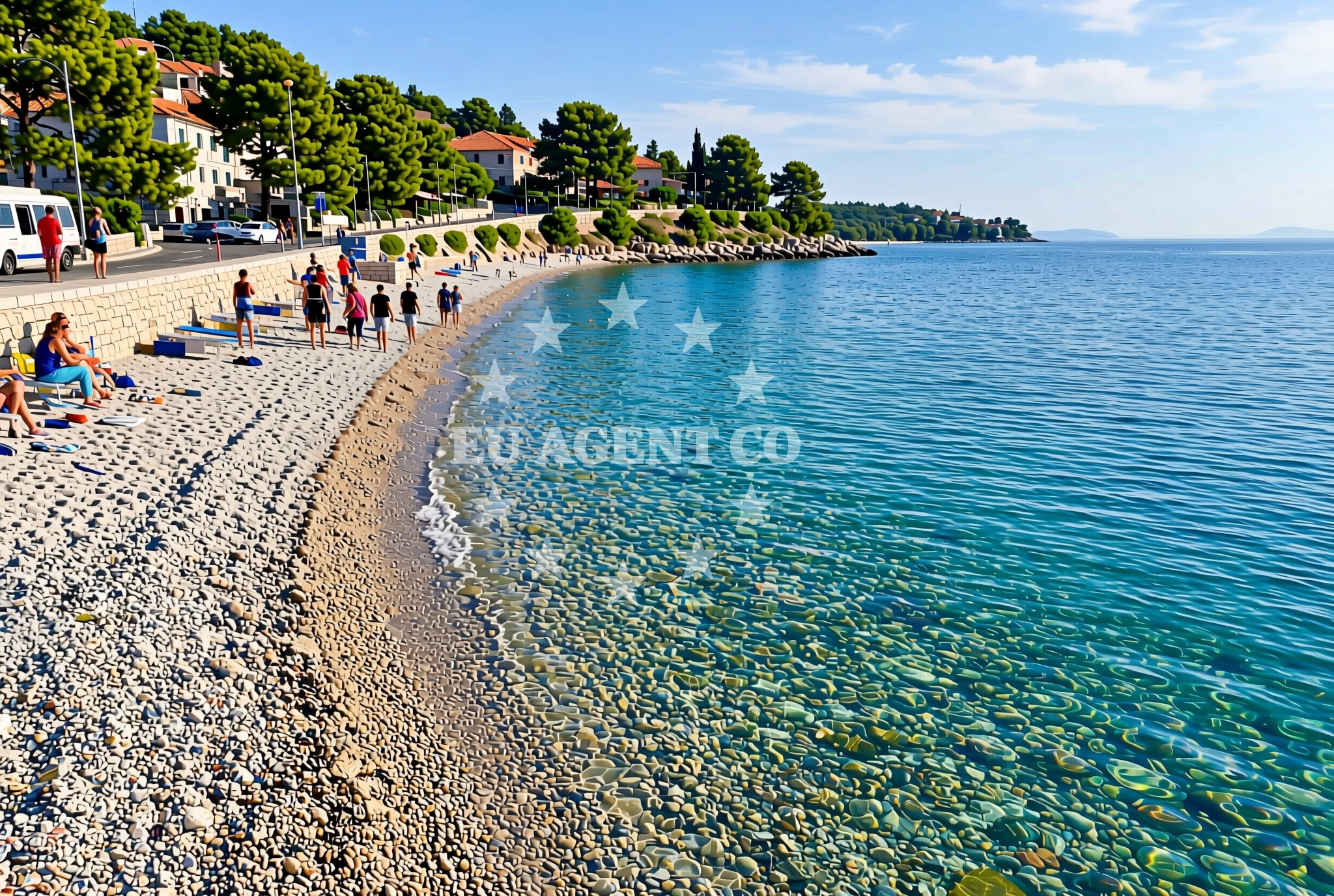 Beach facilities and surroundings at Banja, Senj Beach in Banja