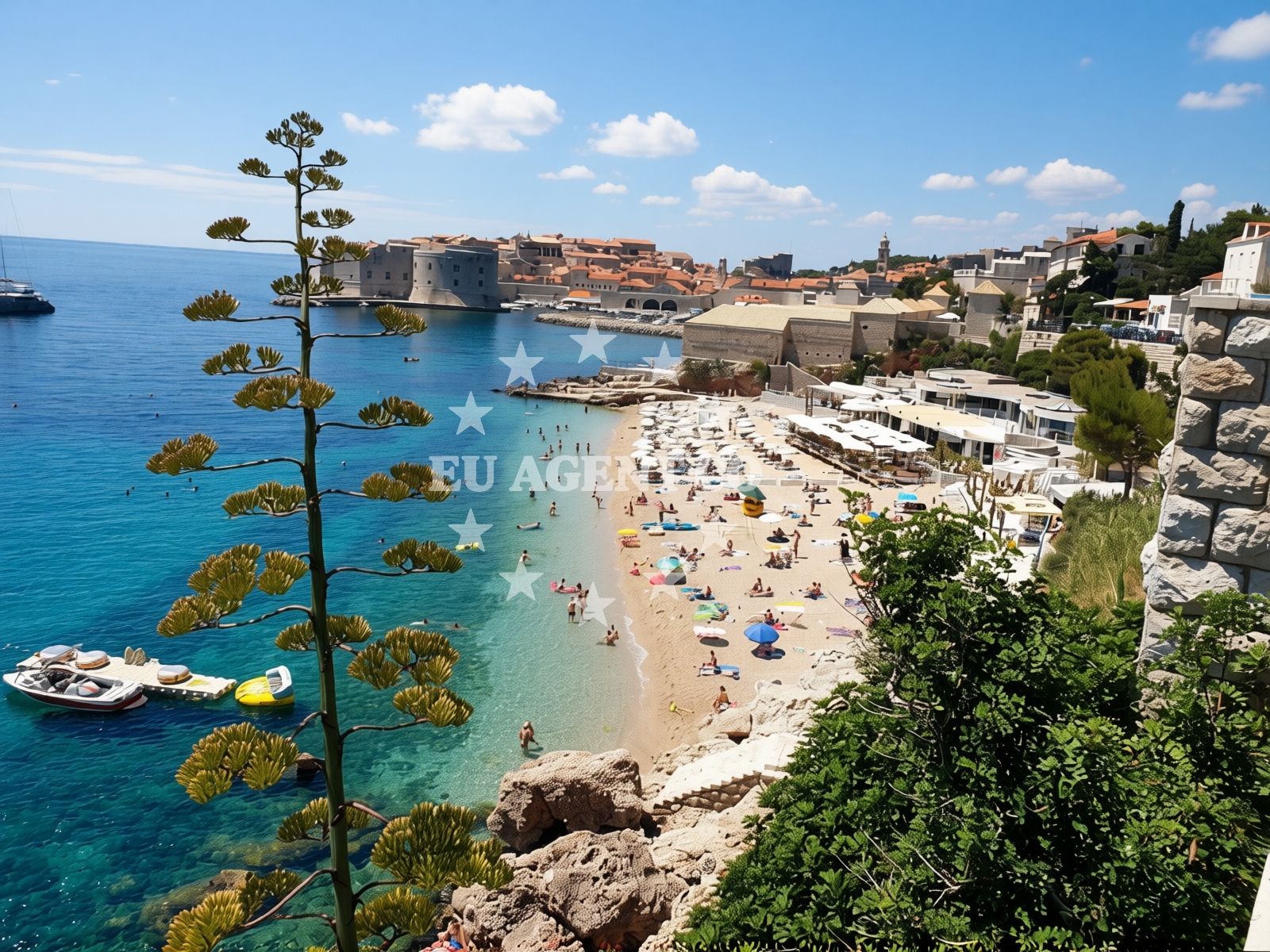 Shoreline and swimming area at Banje beach in Ulica Kralja Petra Krešimira IV. 27, Dubrovnik