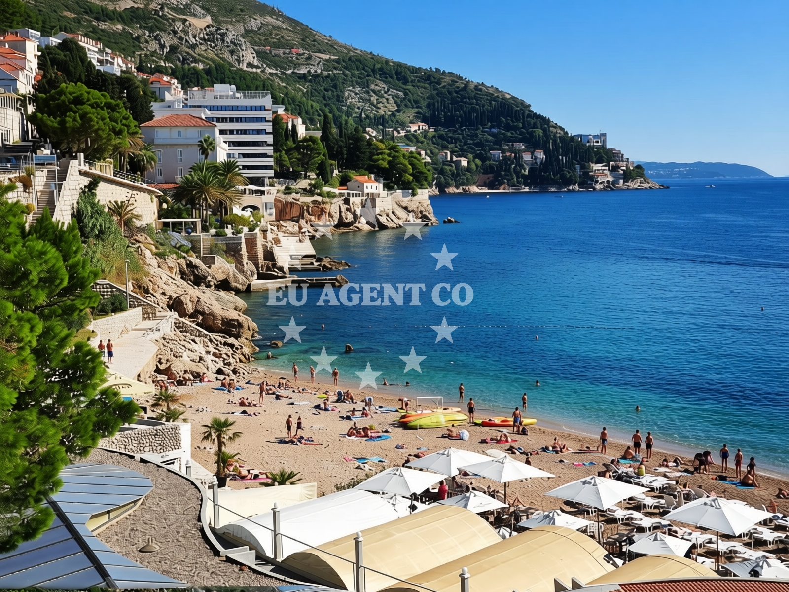 Sea and coastal view of Banje beach in Ulica Kralja Petra Krešimira IV. 27, Dubrovnik