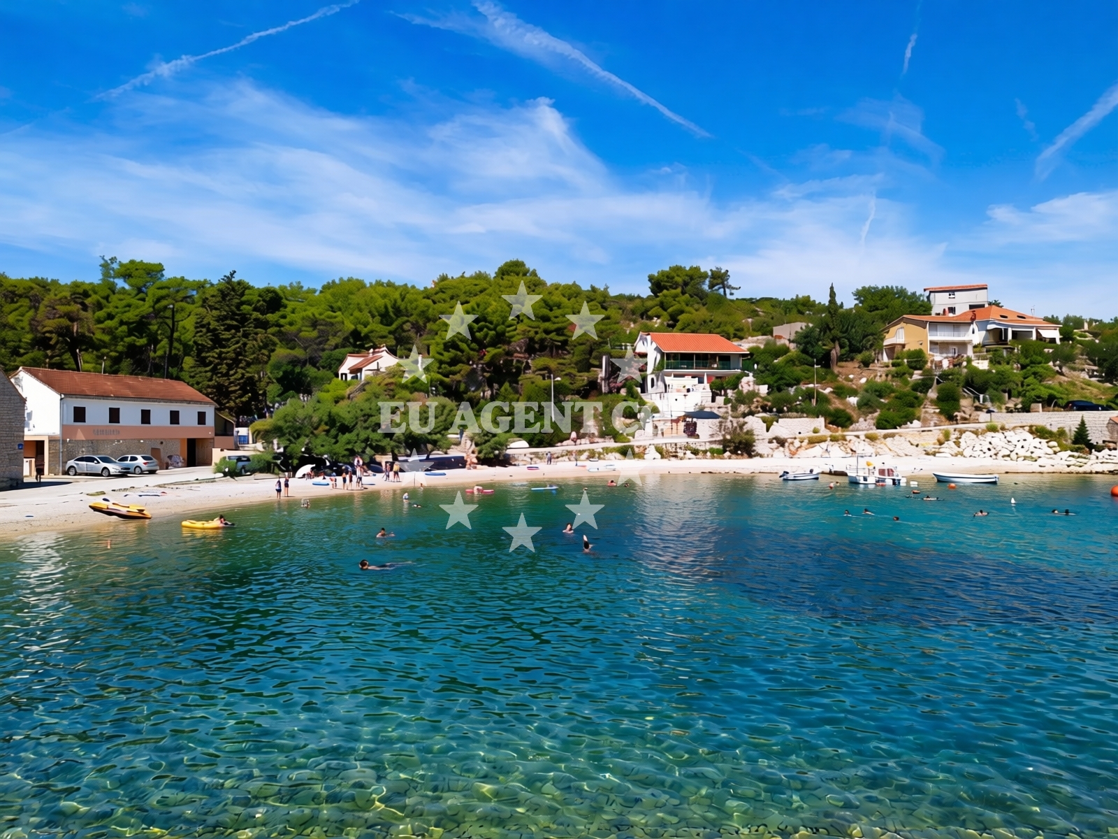 Overview of Banje beach in Stari put 46, Rogač