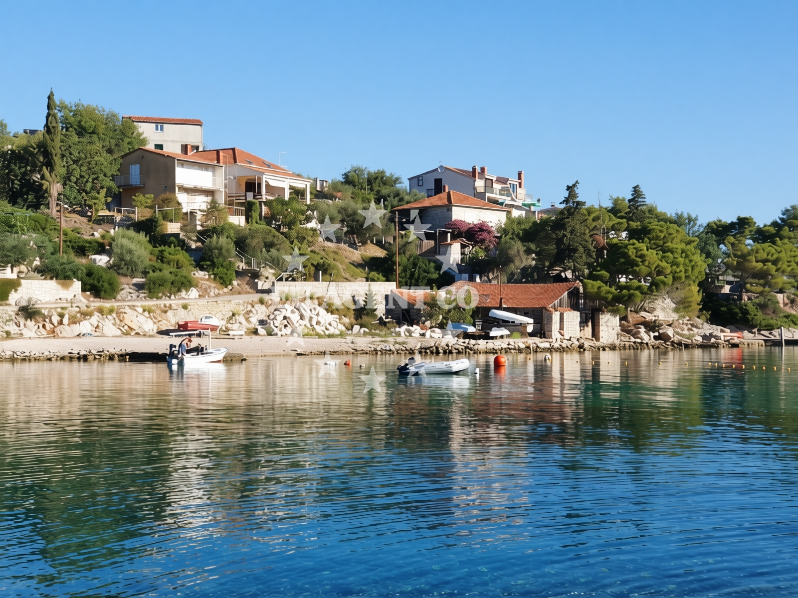 Beach facilities and surroundings at Banje beach in Stari put 46, Rogač