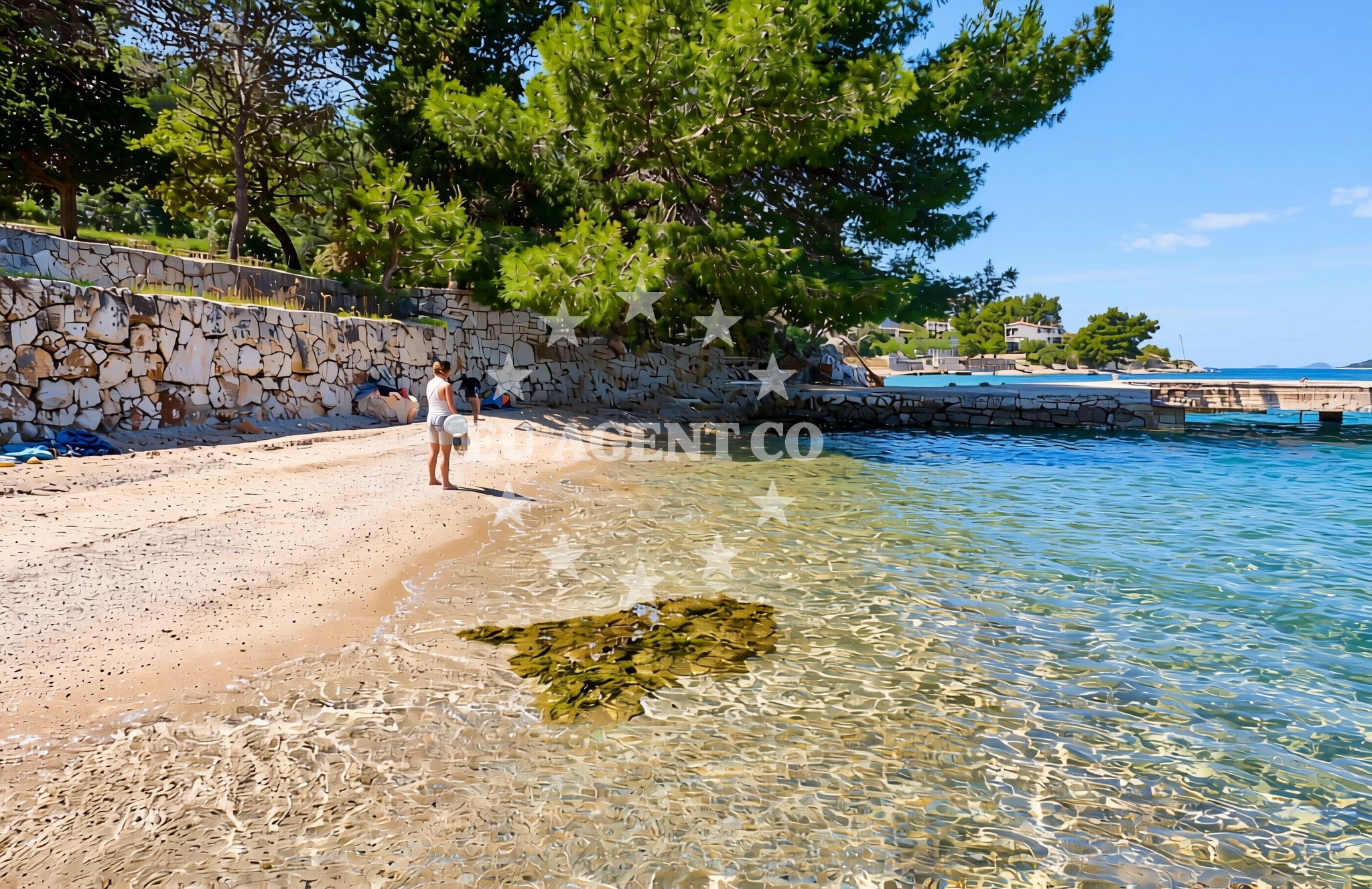 Shoreline and swimming area at Barba, Grebaštica Beach in Barba