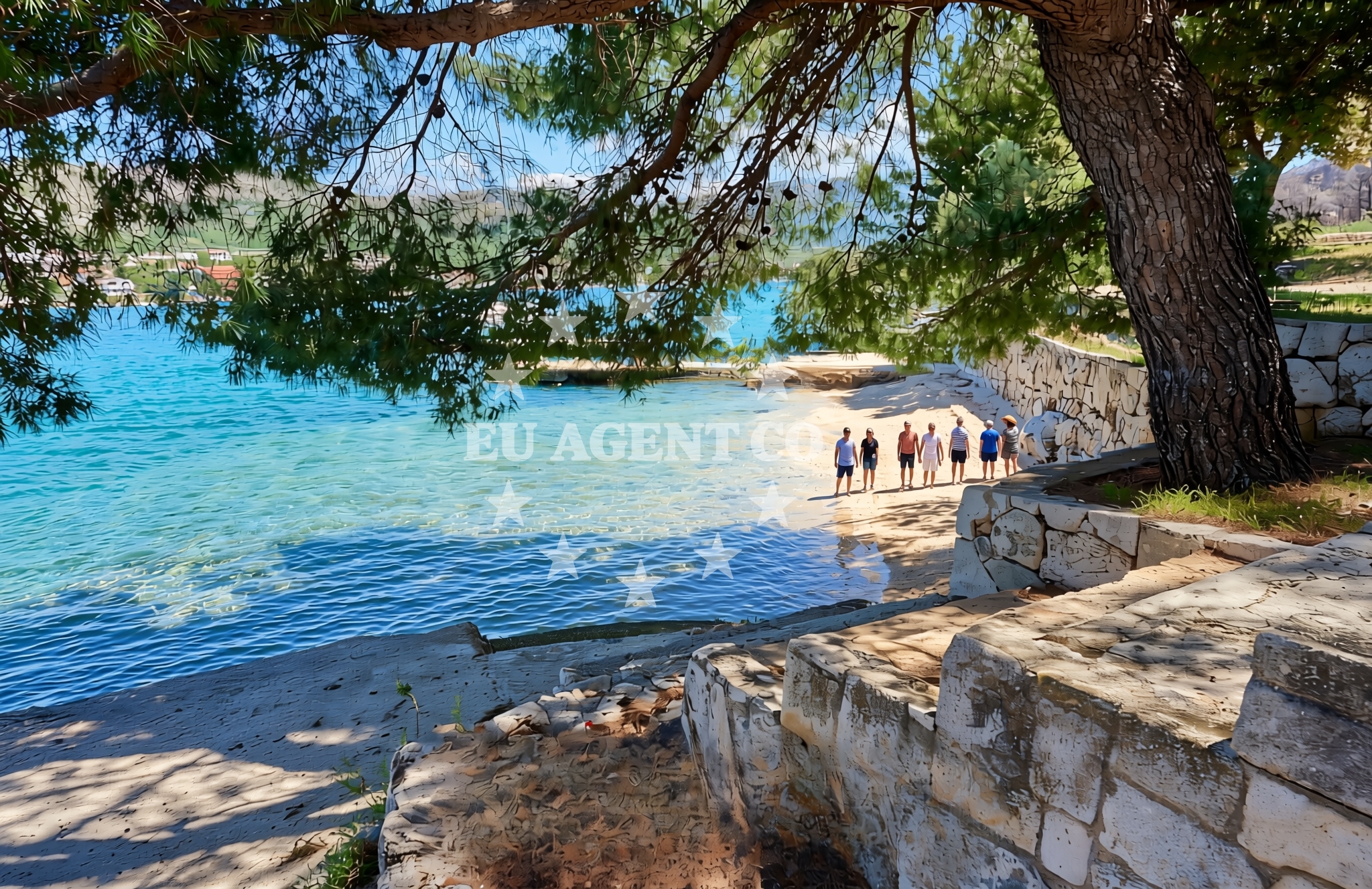 Sea and coastal view of Barba, Grebaštica Beach in Barba