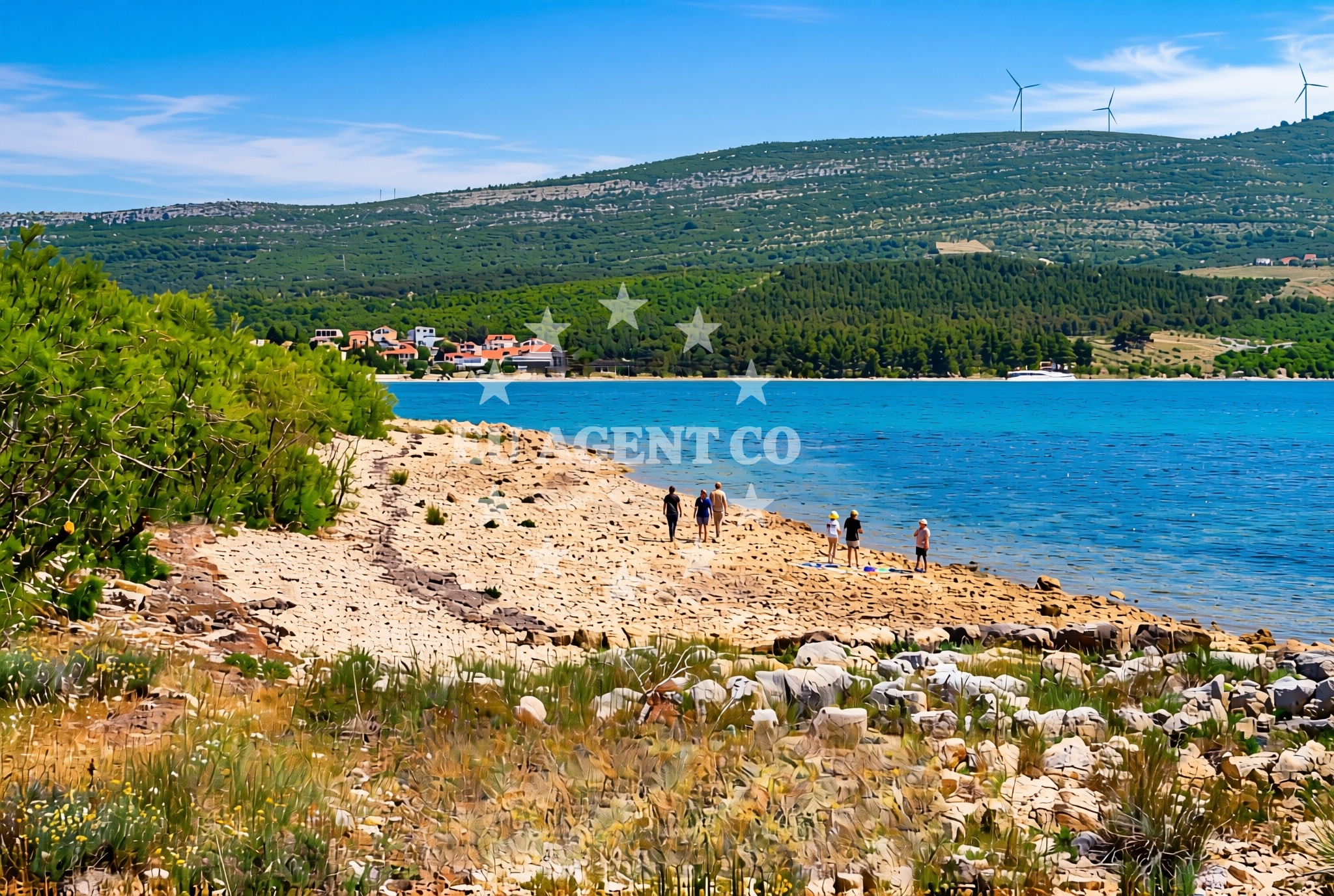 Shoreline and swimming area at Barbakan istok, Pridraga Beach in Barbakan istok