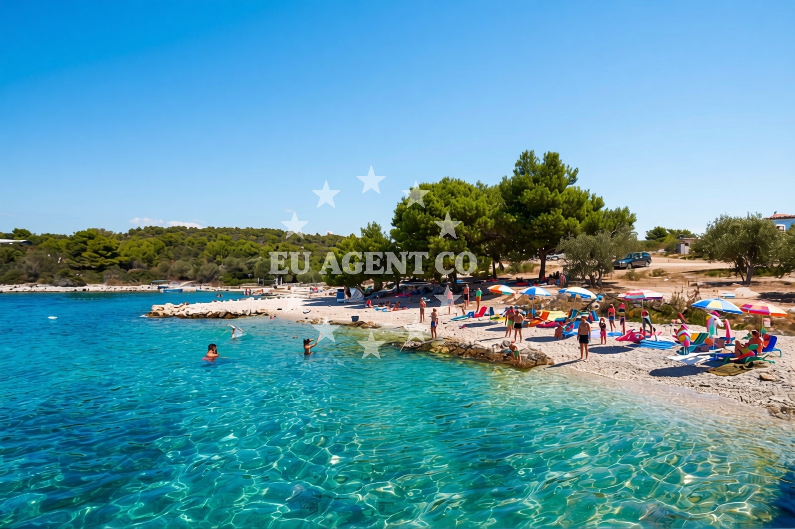 Overview of Barbara beach in Uvala Duga, Okrug Gornji