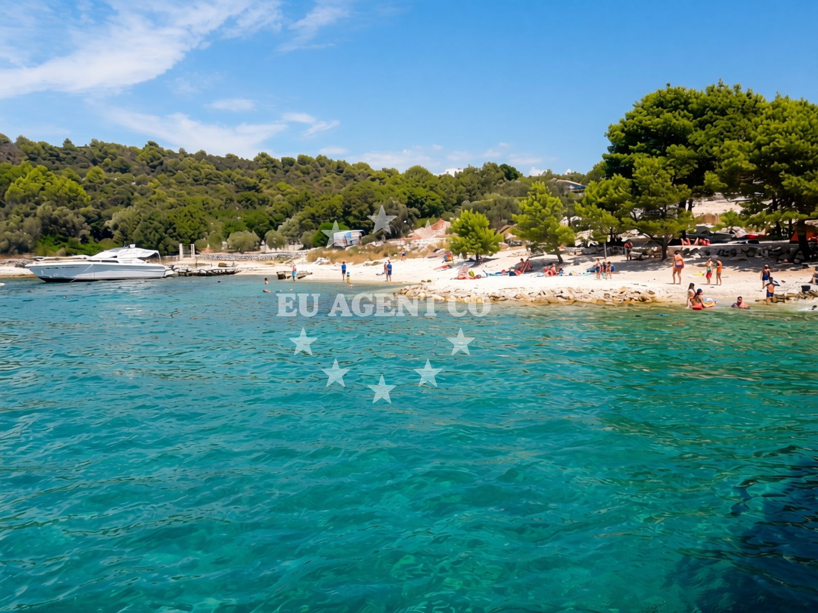 Sea and coastal view of Barbara beach in Uvala Duga, Okrug Gornji