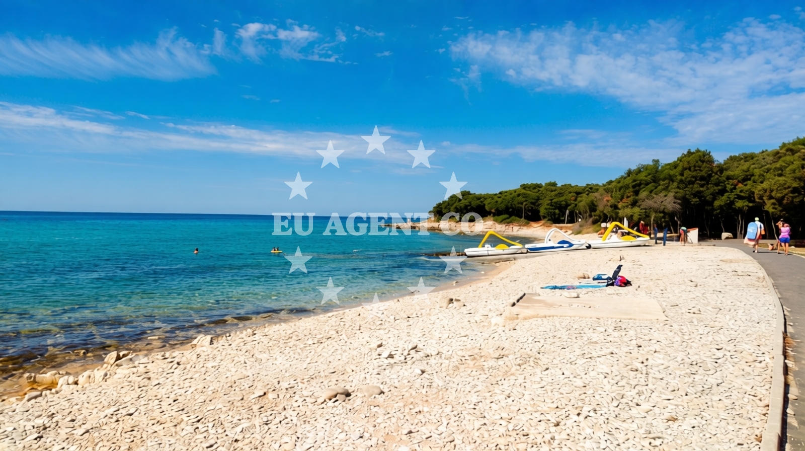 Overview of Barbariga beach in Barbariga 9, Barbariga