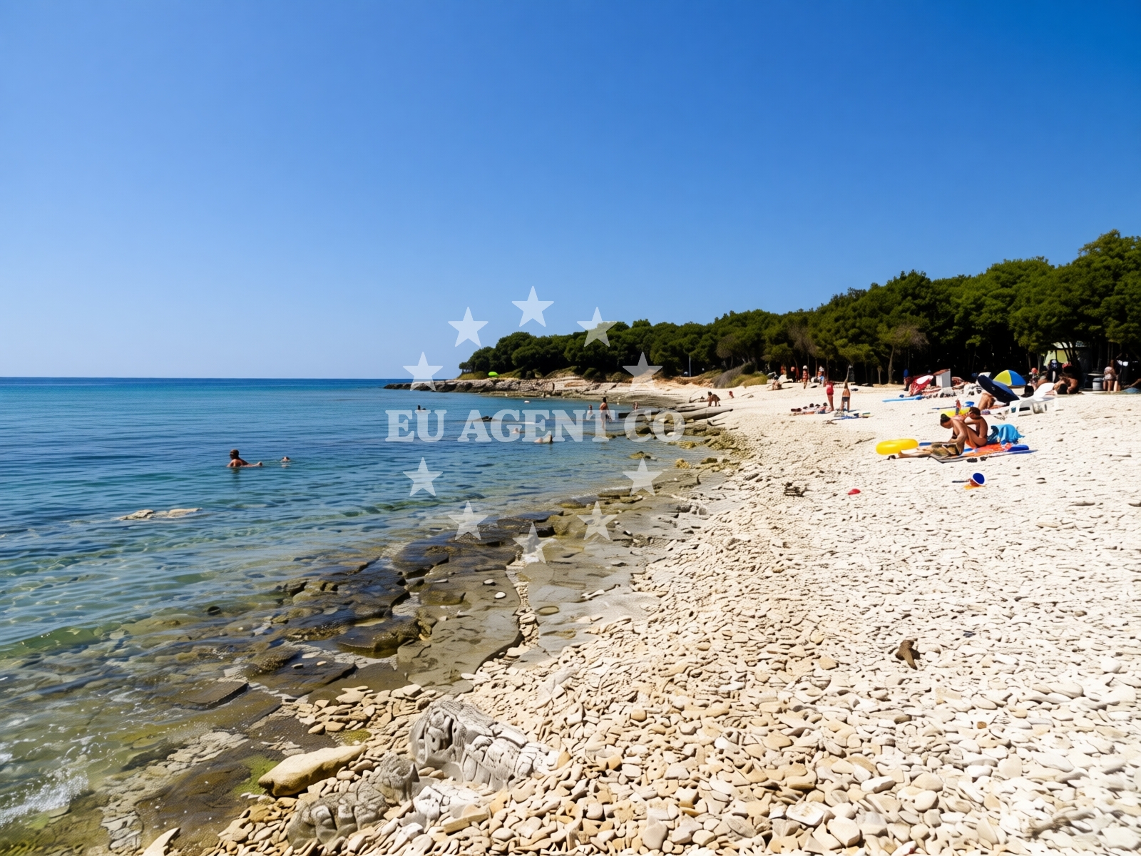 Shoreline and swimming area at Barbariga beach in Barbariga 9, Barbariga