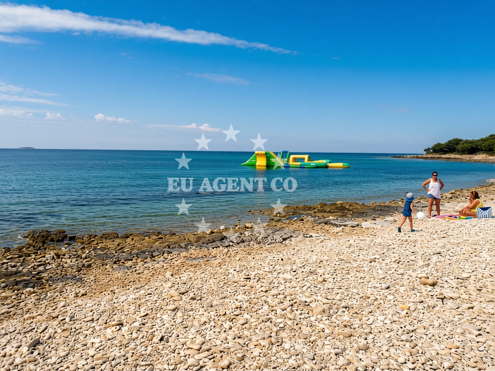Beach facilities and surroundings at Barbariga beach in Barbariga 9, Barbariga