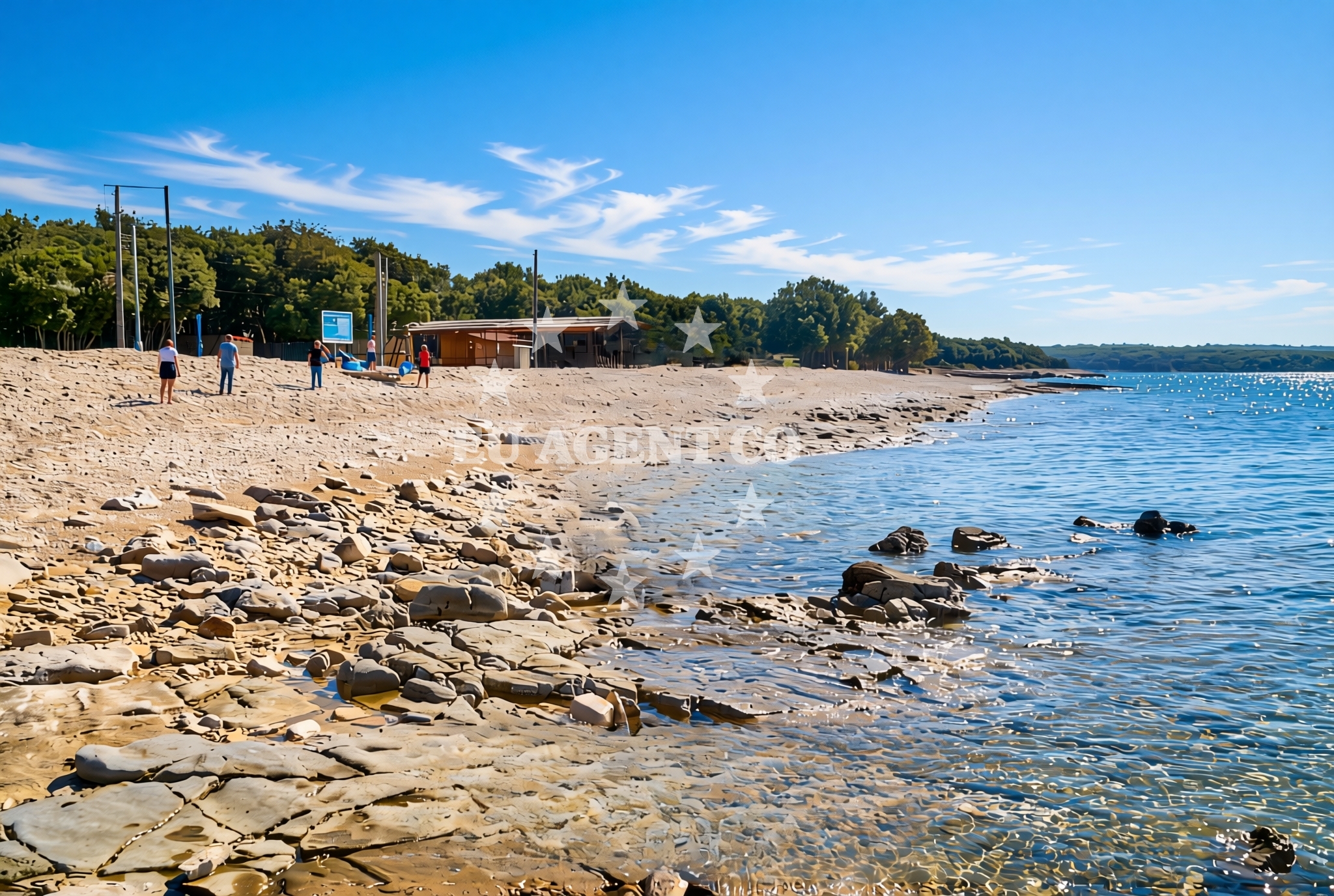 Sea and coastal view of Barbariga, Peroj Beach in Barbariga