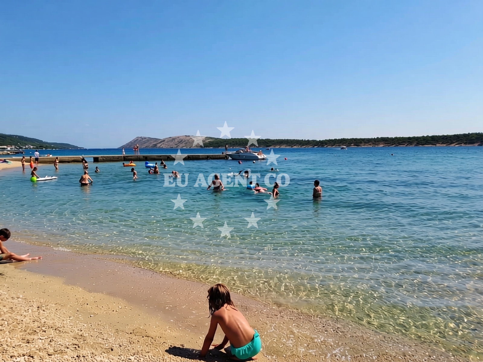 Sea and coastal view of Barbat Vela Riva in Barbat 299, Barbat na Rabu