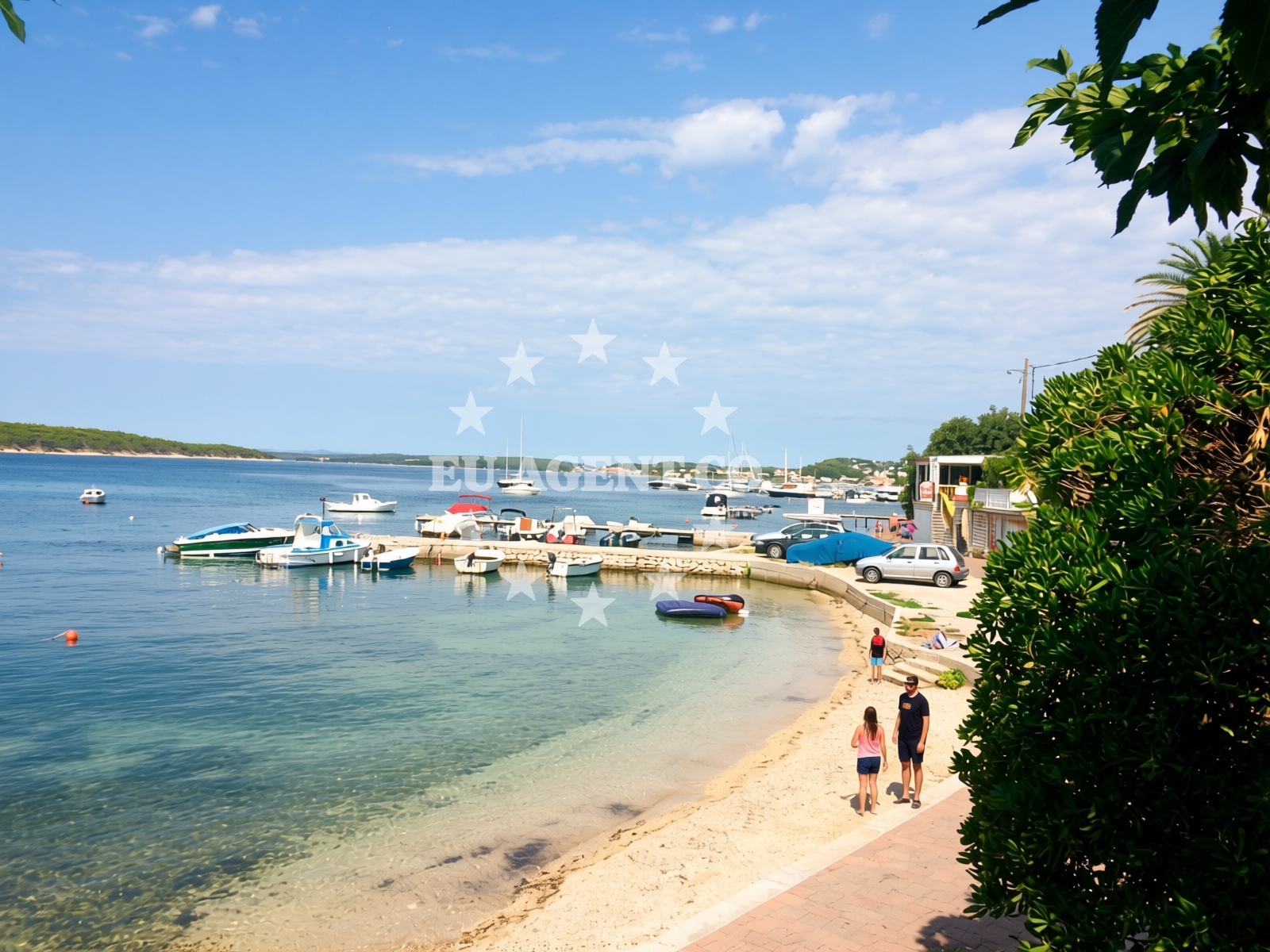 Beach facilities and surroundings at Barbat Vela Riva in Barbat 299, Barbat na Rabu