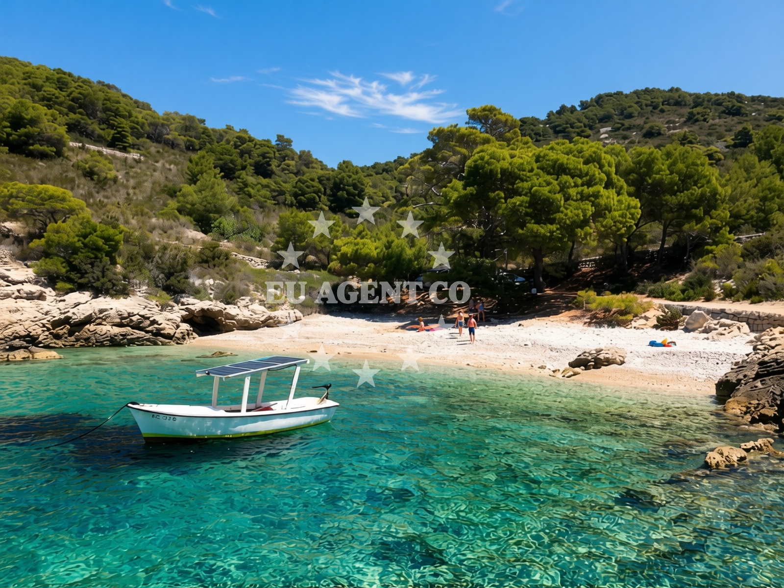 Overview of Barjoska beach in Vrh Gospe 8, Komiža