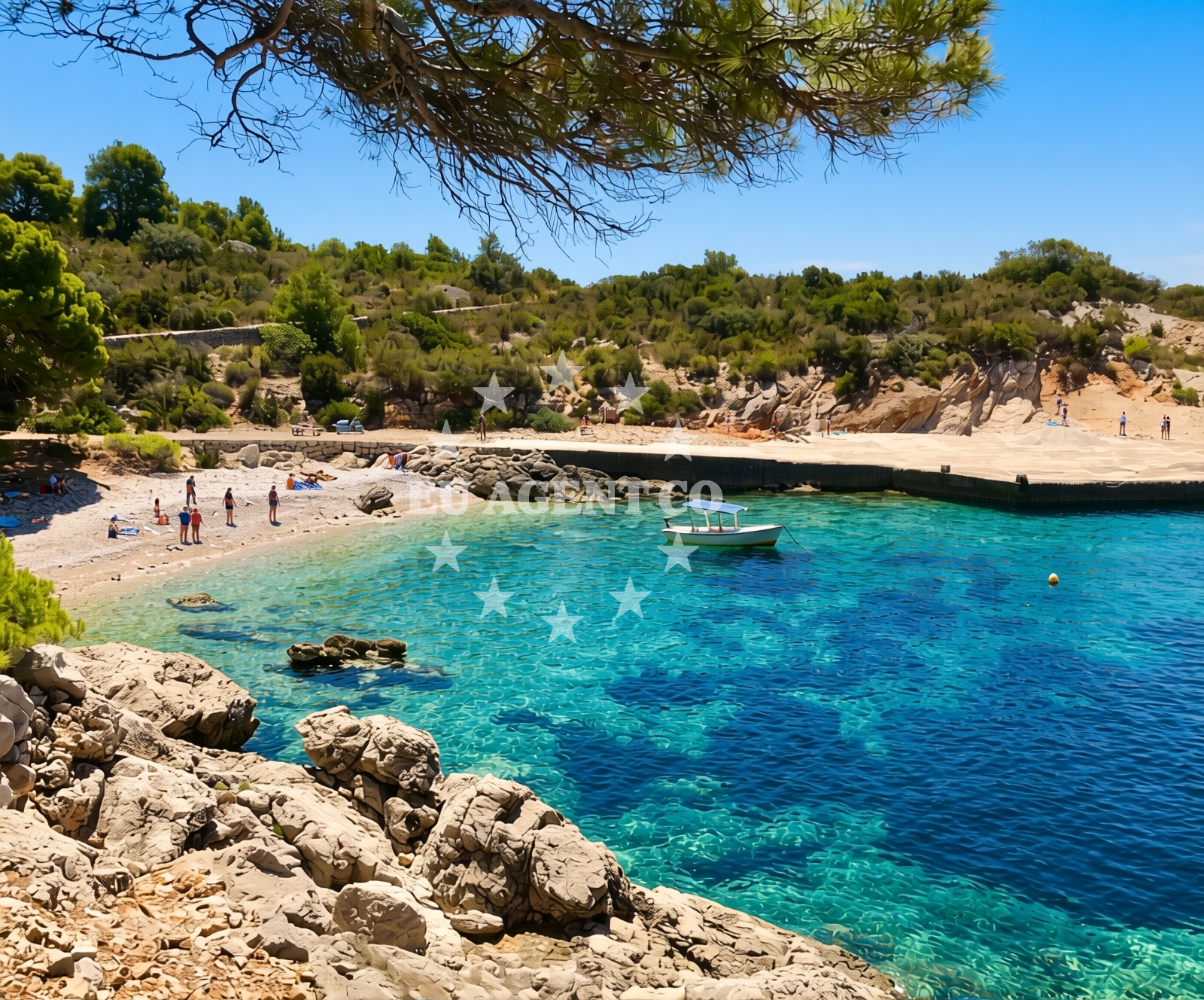 Sea and coastal view of Barjoska beach in Vrh Gospe 8, Komiža