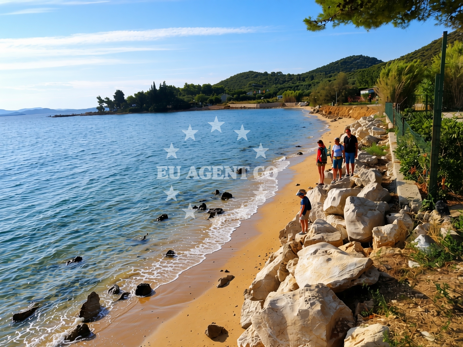 Overview of Bartovica beach in Plaški klanac 3, Tkon