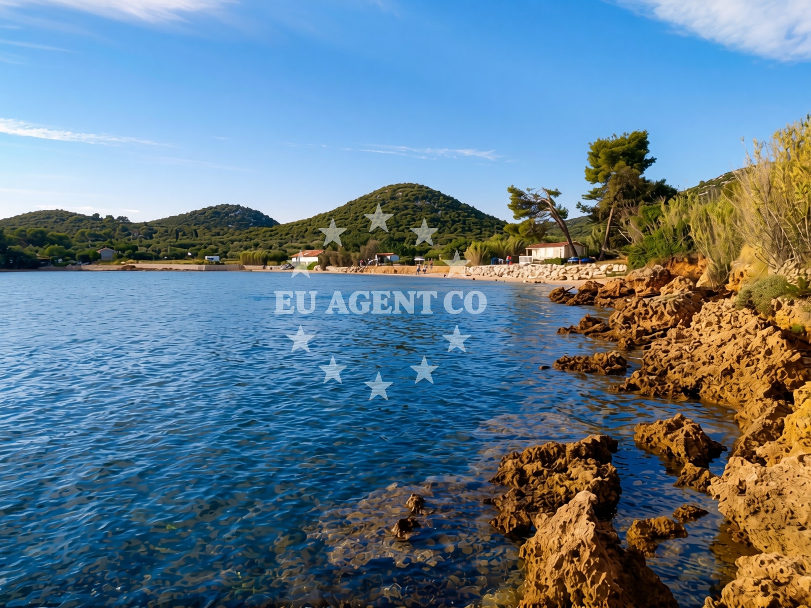 Shoreline and swimming area at Bartovica beach in Plaški klanac 3, Tkon