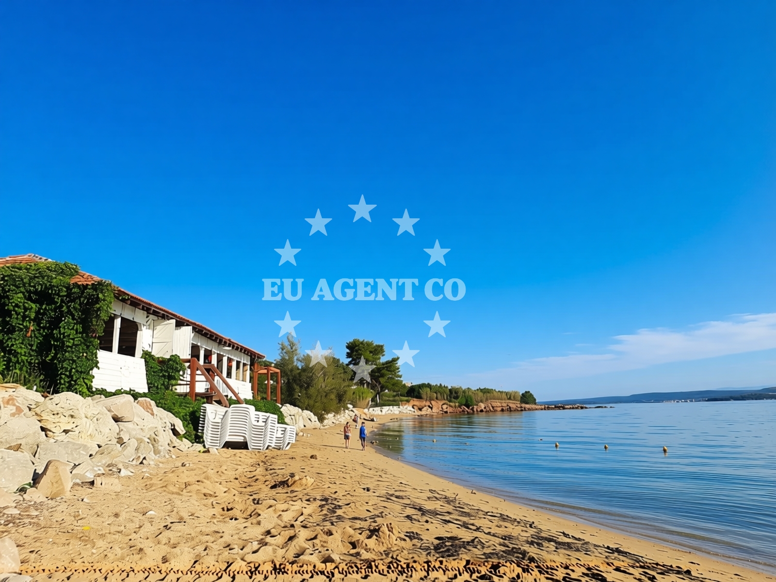 Sea and coastal view of Bartovica beach in Plaški klanac 3, Tkon