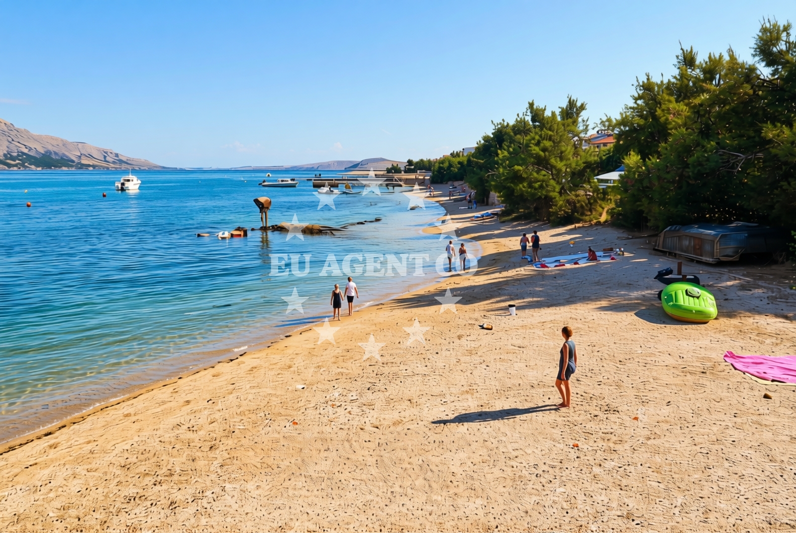 Overview of Bašaca jug, Pag (Pag) Beach in Bašaca jug