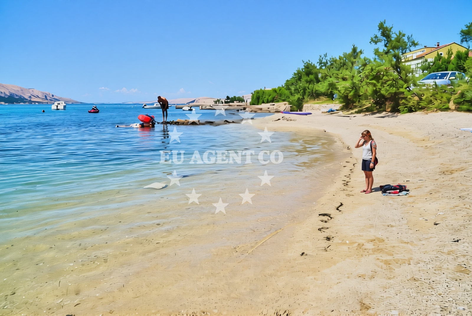 Sea and coastal view of Bašaca jug, Pag (Pag) Beach in Bašaca jug