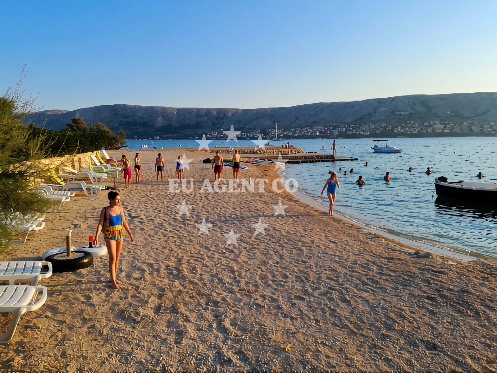 Sea and coastal view of Basaka beach in Dubrovačka ul. 22, Pag