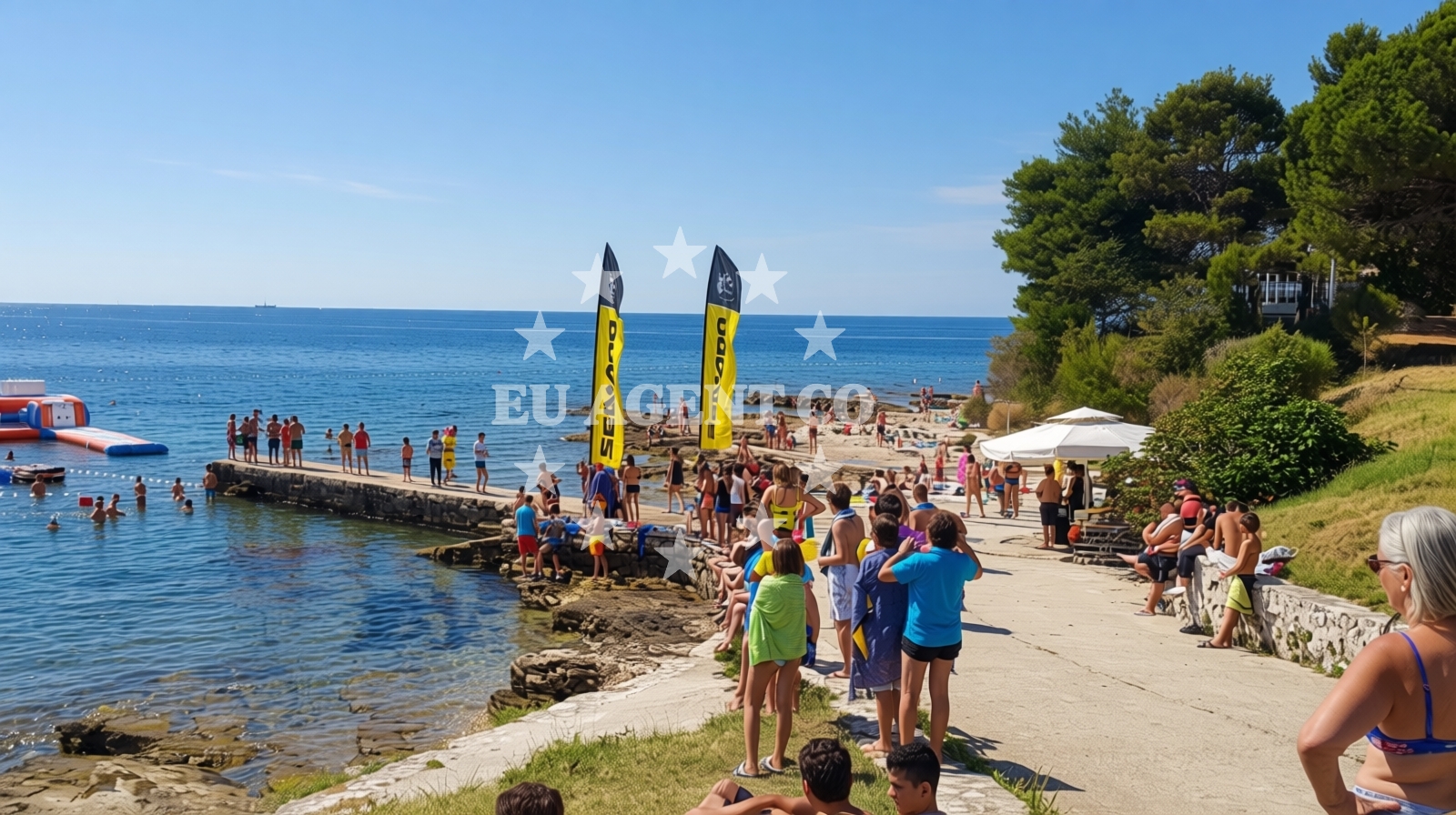 Overview of Basanija beach in Ravna dolina 31, Savudrija