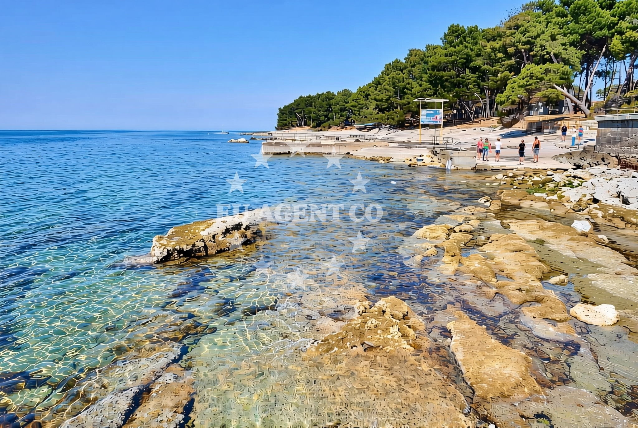 Sea and coastal view of Bašanija: beaches and coves (3) in Bašanija