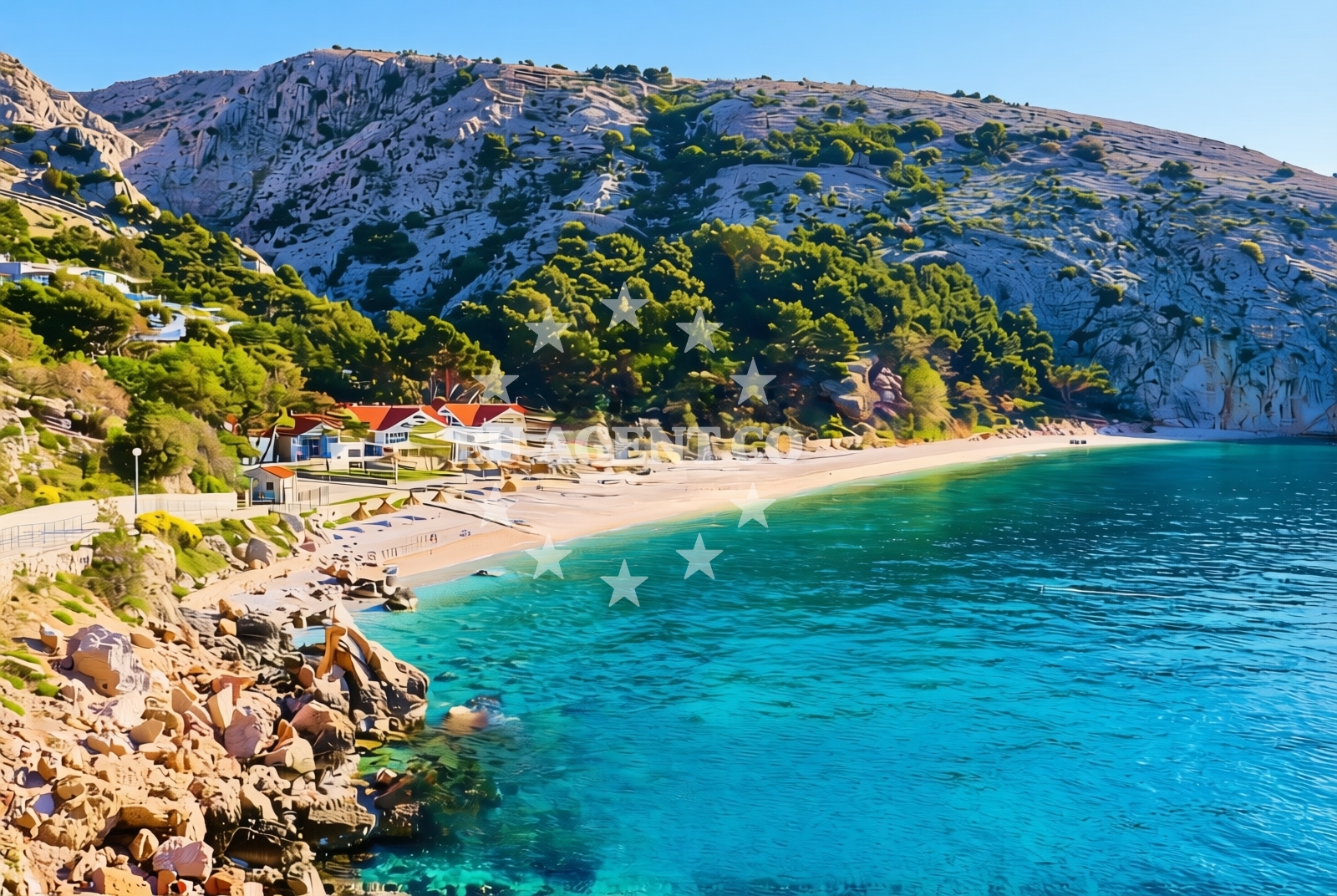 Shoreline and swimming area at Baška (Krk): beaches and coves (11) in Baška (Krk)
