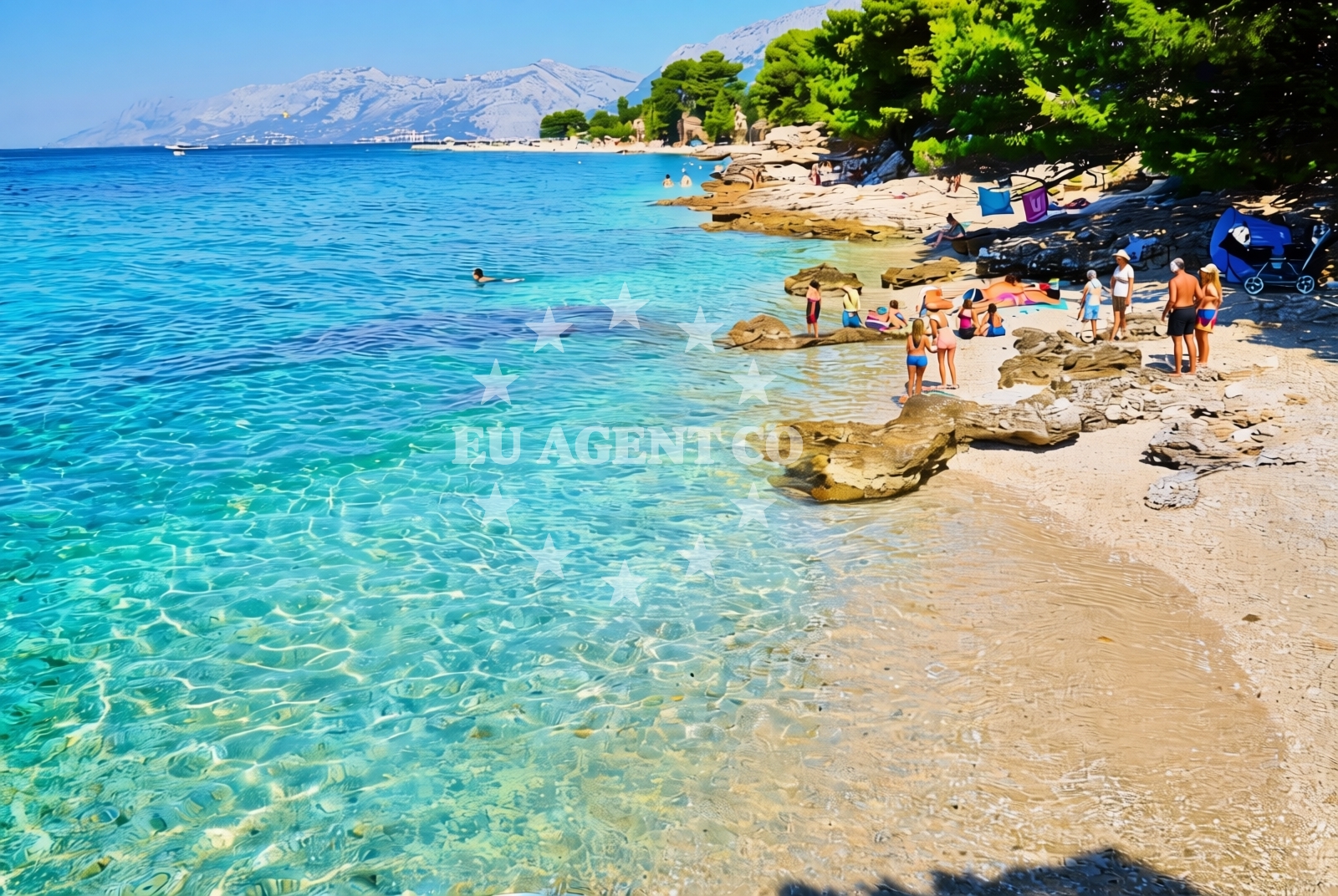 Overview of Baško polje zapad, Baška Voda Beach in Baško polje zapad