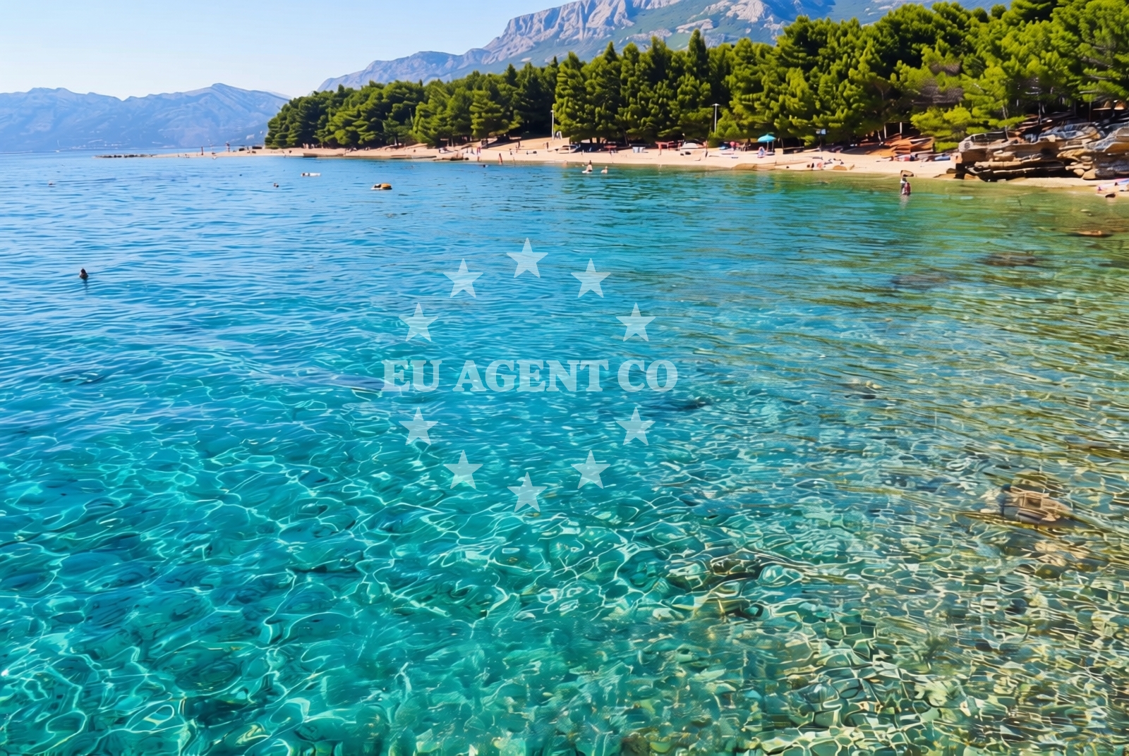 Sea and coastal view of Baško polje zapad, Baška Voda Beach in Baško polje zapad