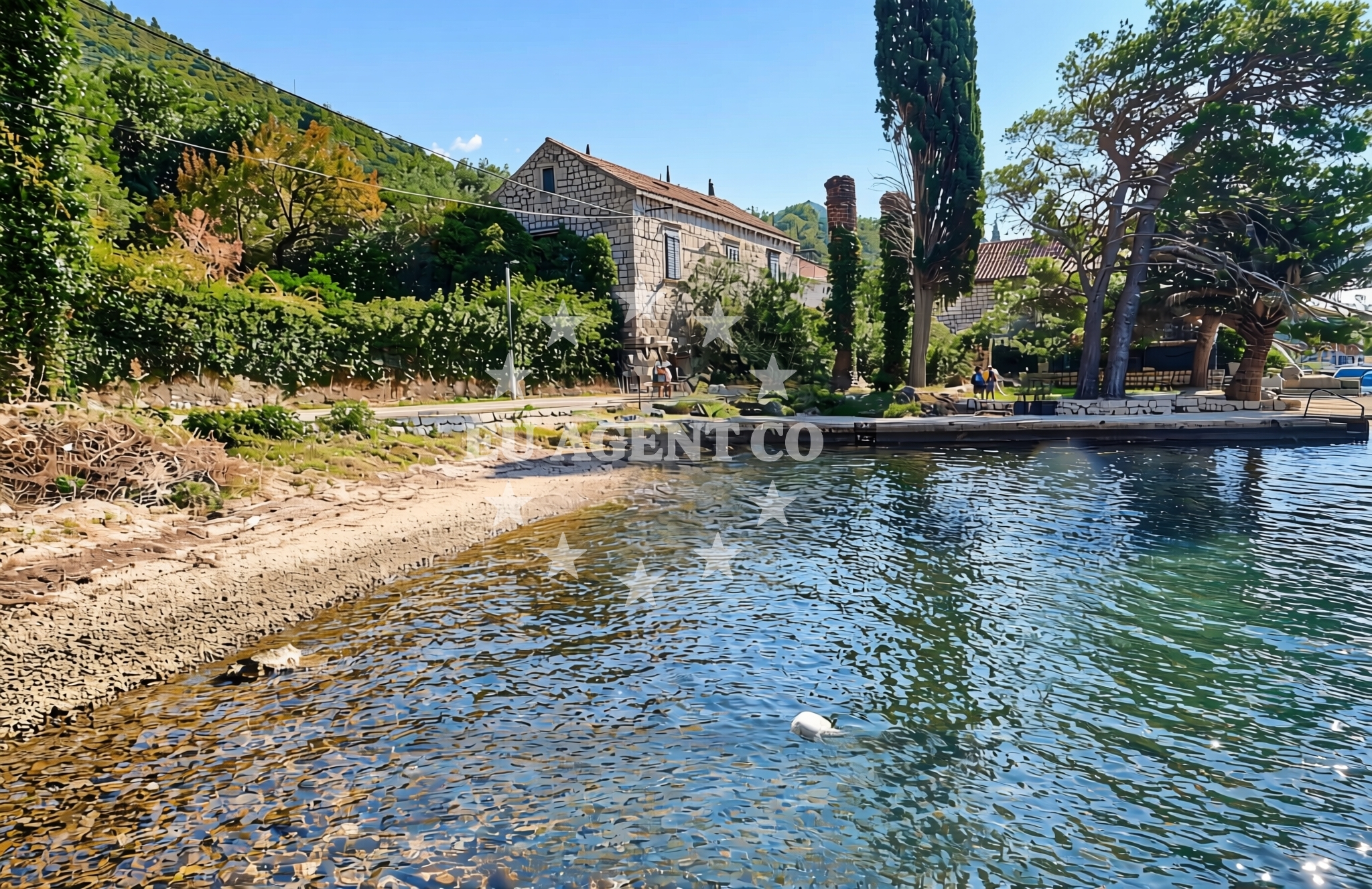 Shoreline and swimming area at Batala, Zaton (Dubrovnik) Beach in Batala