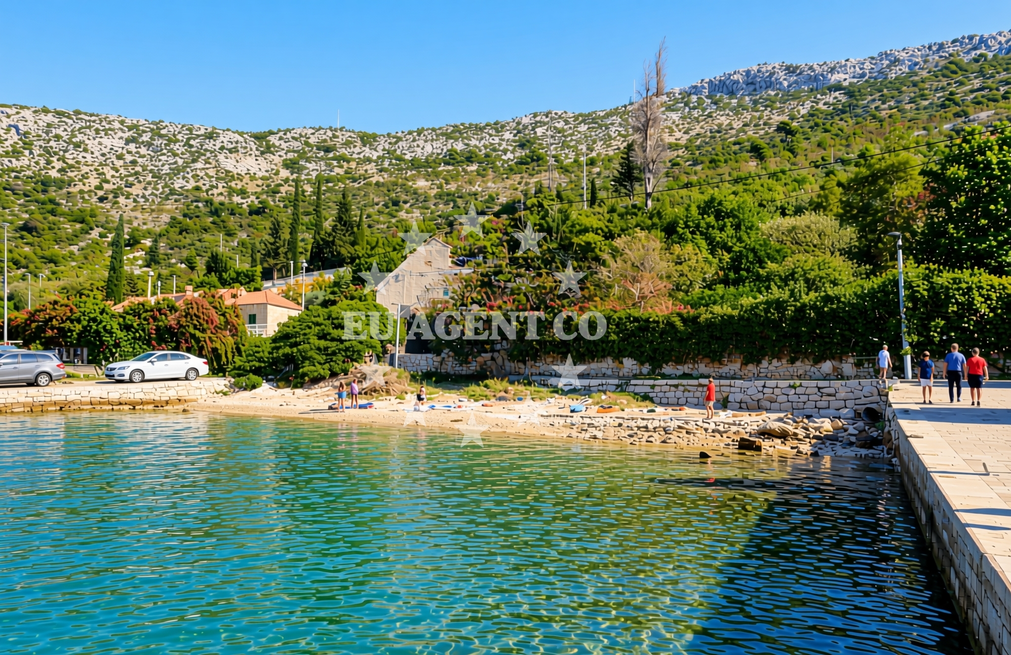 Beach facilities and surroundings at Batala, Zaton (Dubrovnik) Beach in Batala