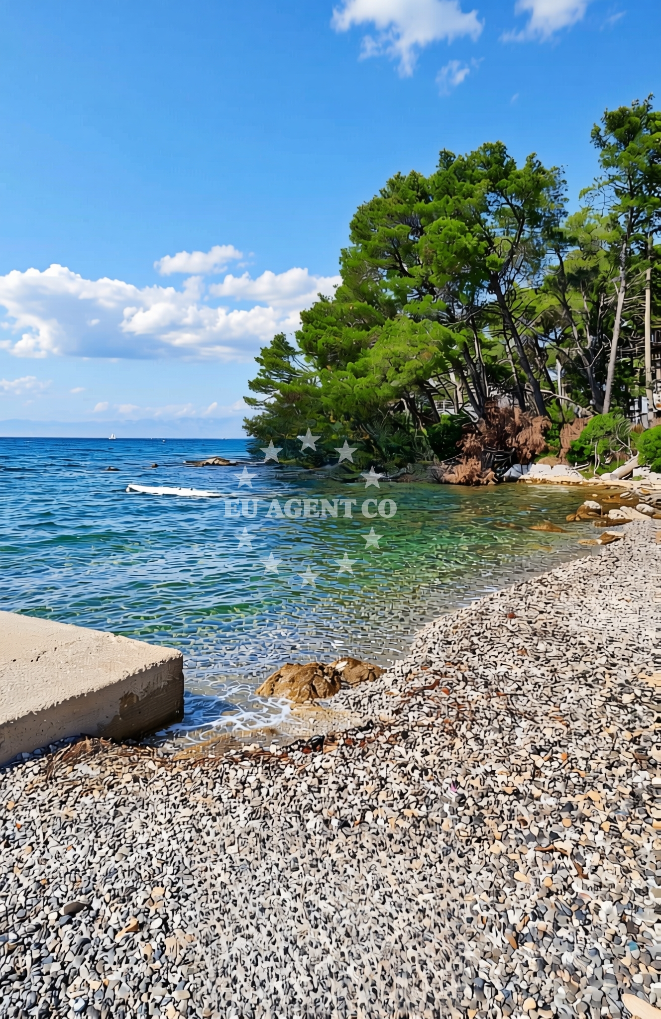 Sea and coastal view of Batalaža istok, Ugljan (Ugljan) Beach in Batalaža istok