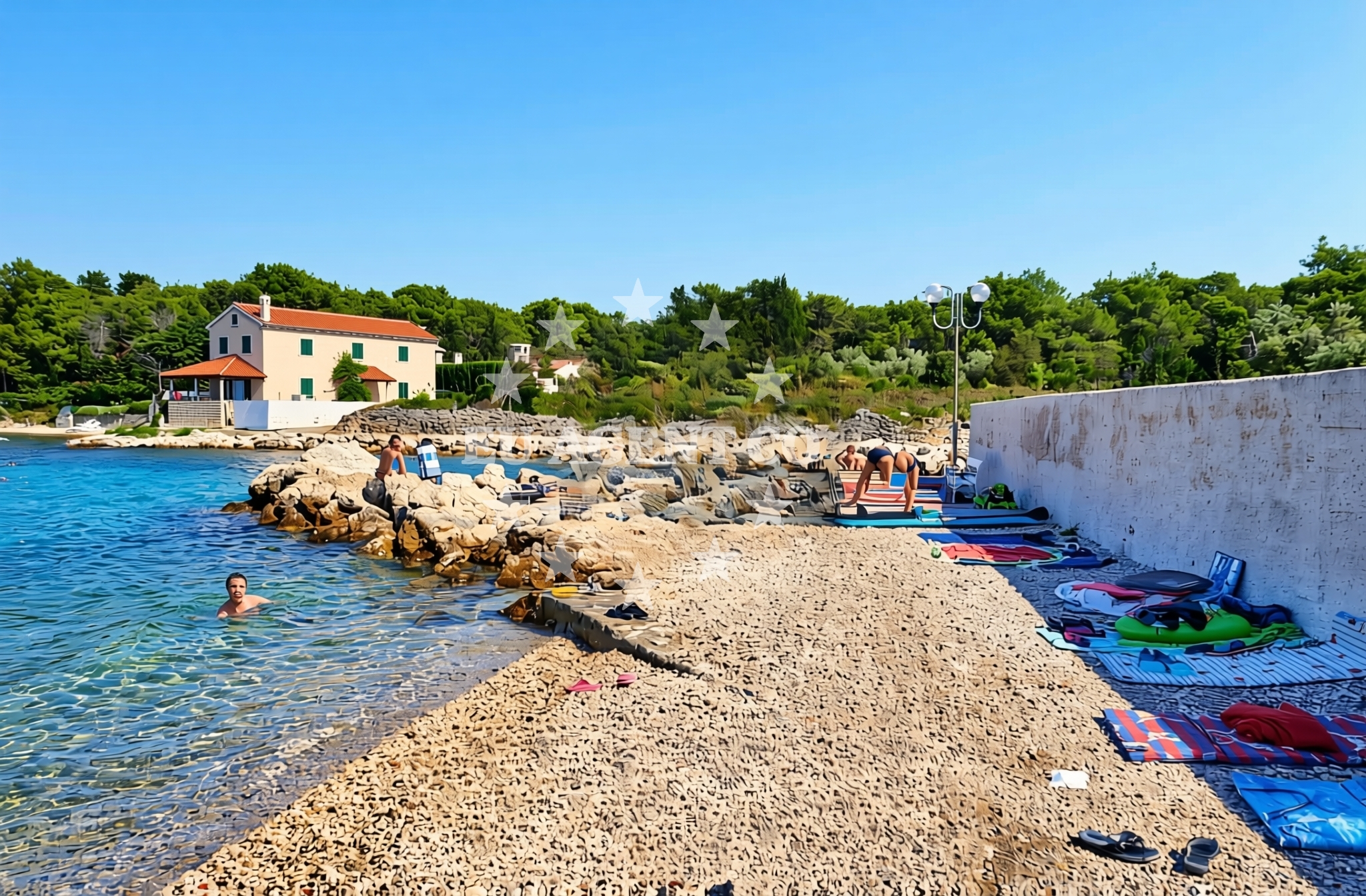 Overview of Batalaža jug, Ugljan (Ugljan) Beach in Batalaža jug