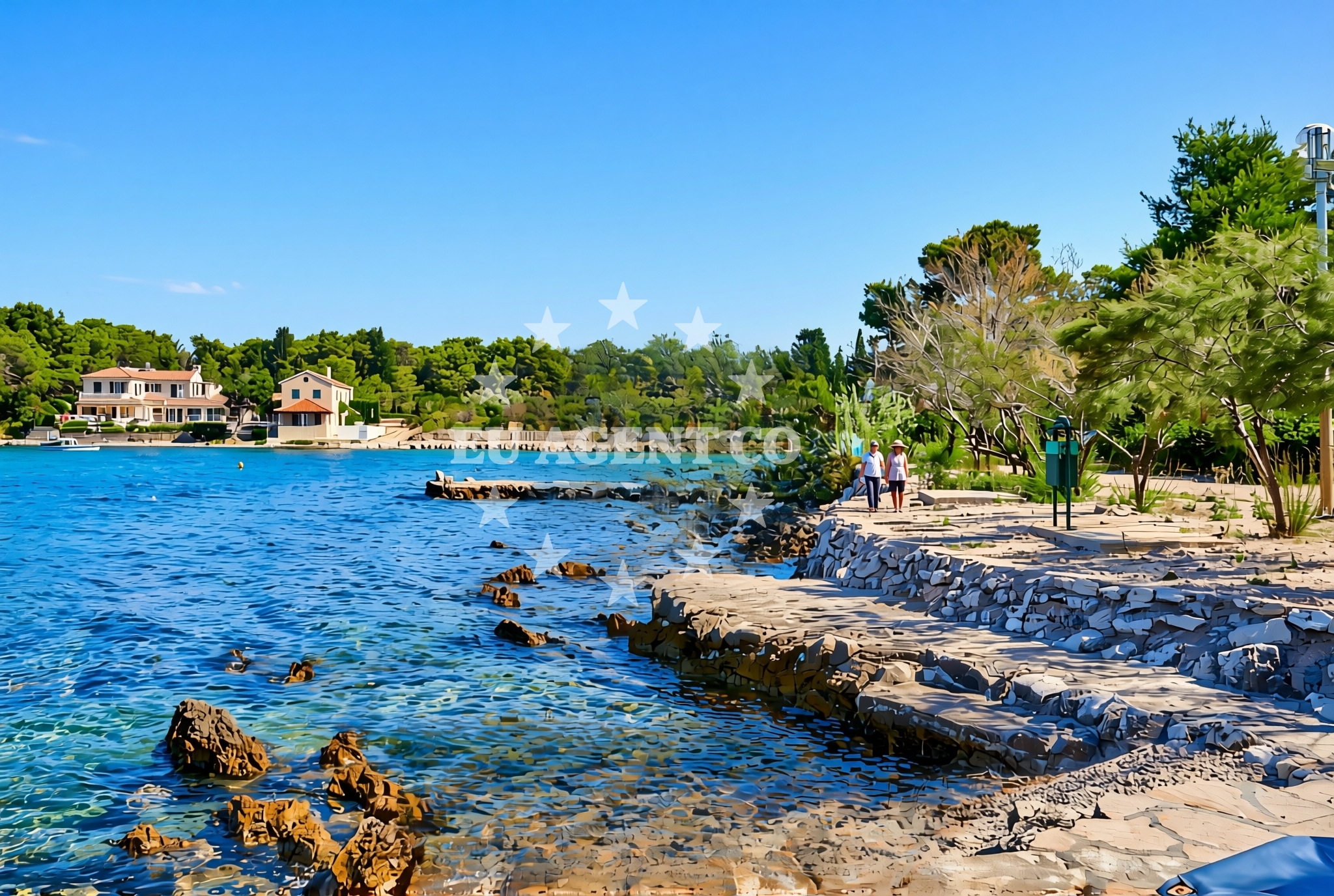 Shoreline and swimming area at Batalaža jug, Ugljan (Ugljan) Beach in Batalaža jug