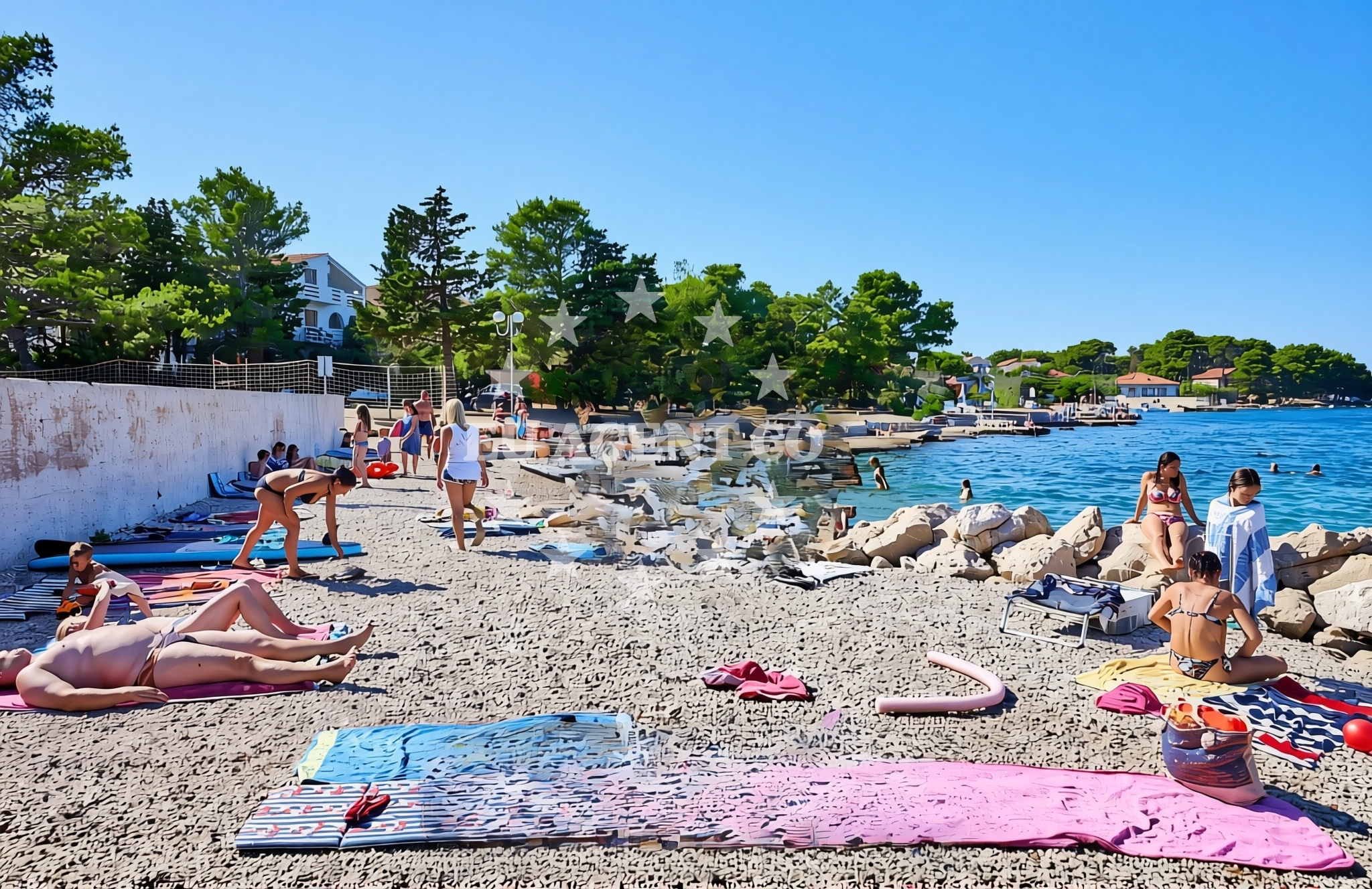 Sea and coastal view of Batalaža jug, Ugljan (Ugljan) Beach in Batalaža jug