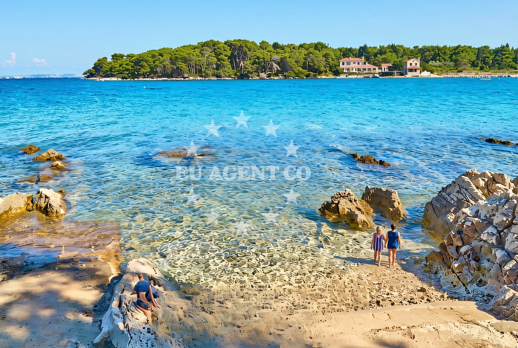 Sea and coastal view of Batalaža sjever, Ugljan (Ugljan) Beach in Batalaža sjever