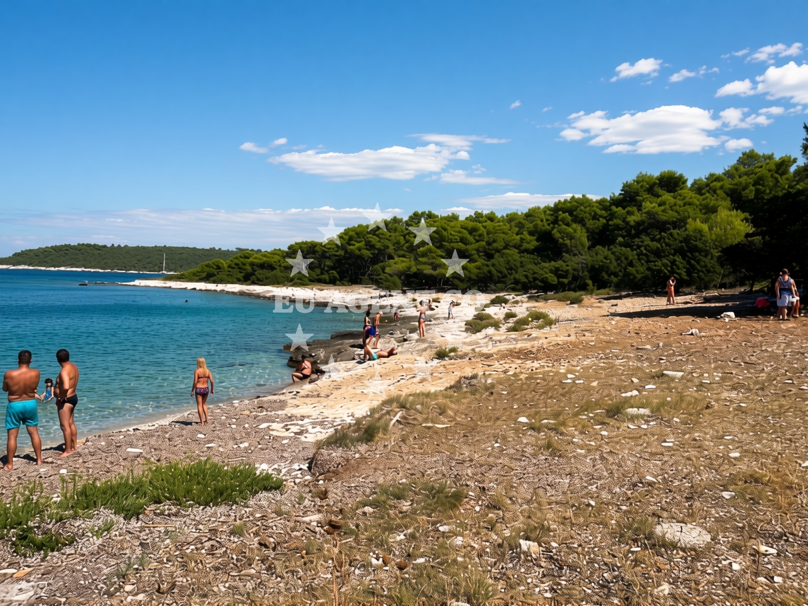 Shoreline and swimming area at Batalo Beach in Stani 23A, Vela Luka