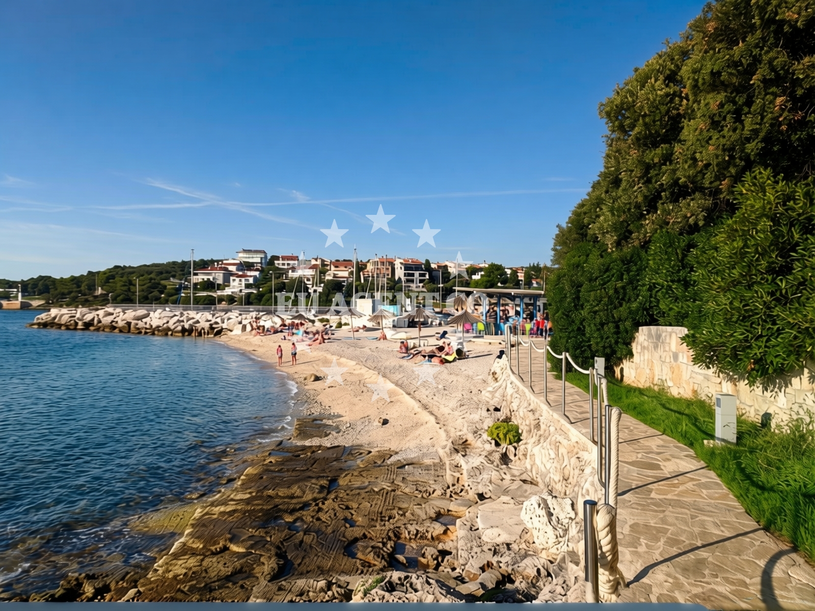 Shoreline and swimming area at Batana beach in 6 ogranak 17, Pješčana uvala, Pula