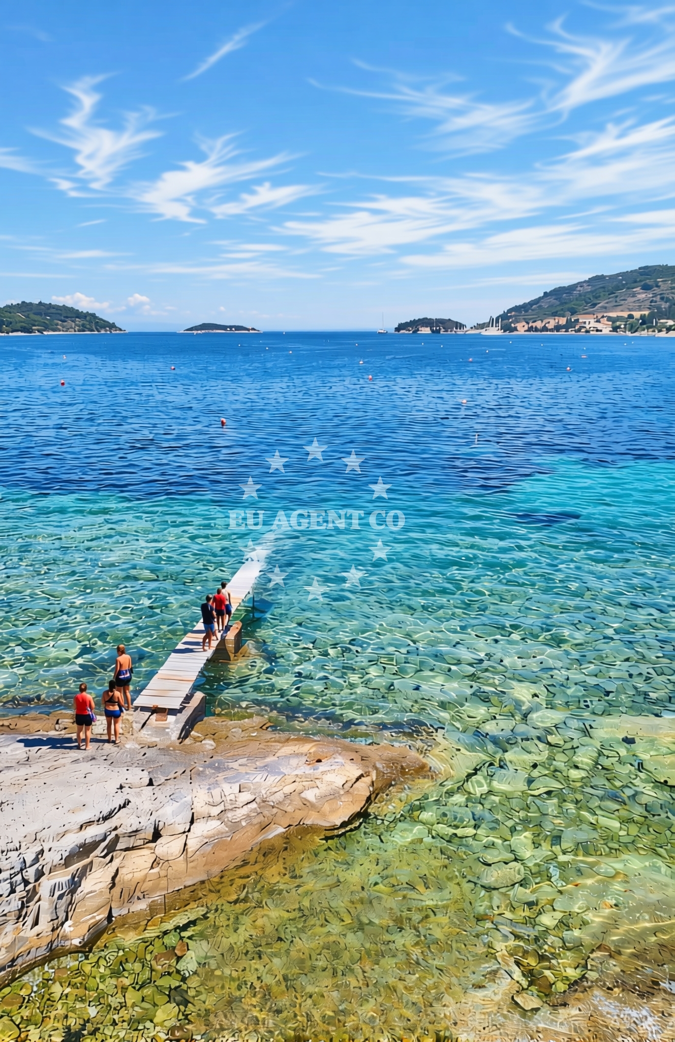 Beach facilities and surroundings at Baterija, Vis (Vis) Beach in Baterija