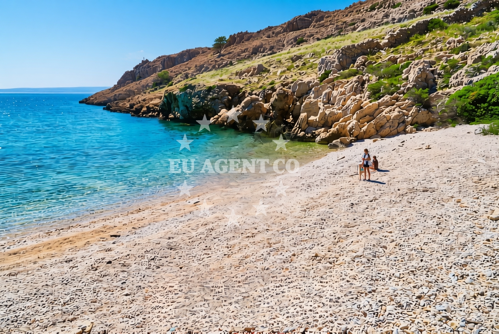 Sea and coastal view of Batomalj (Krk): beaches and coves (1) in Batomalj (Krk)